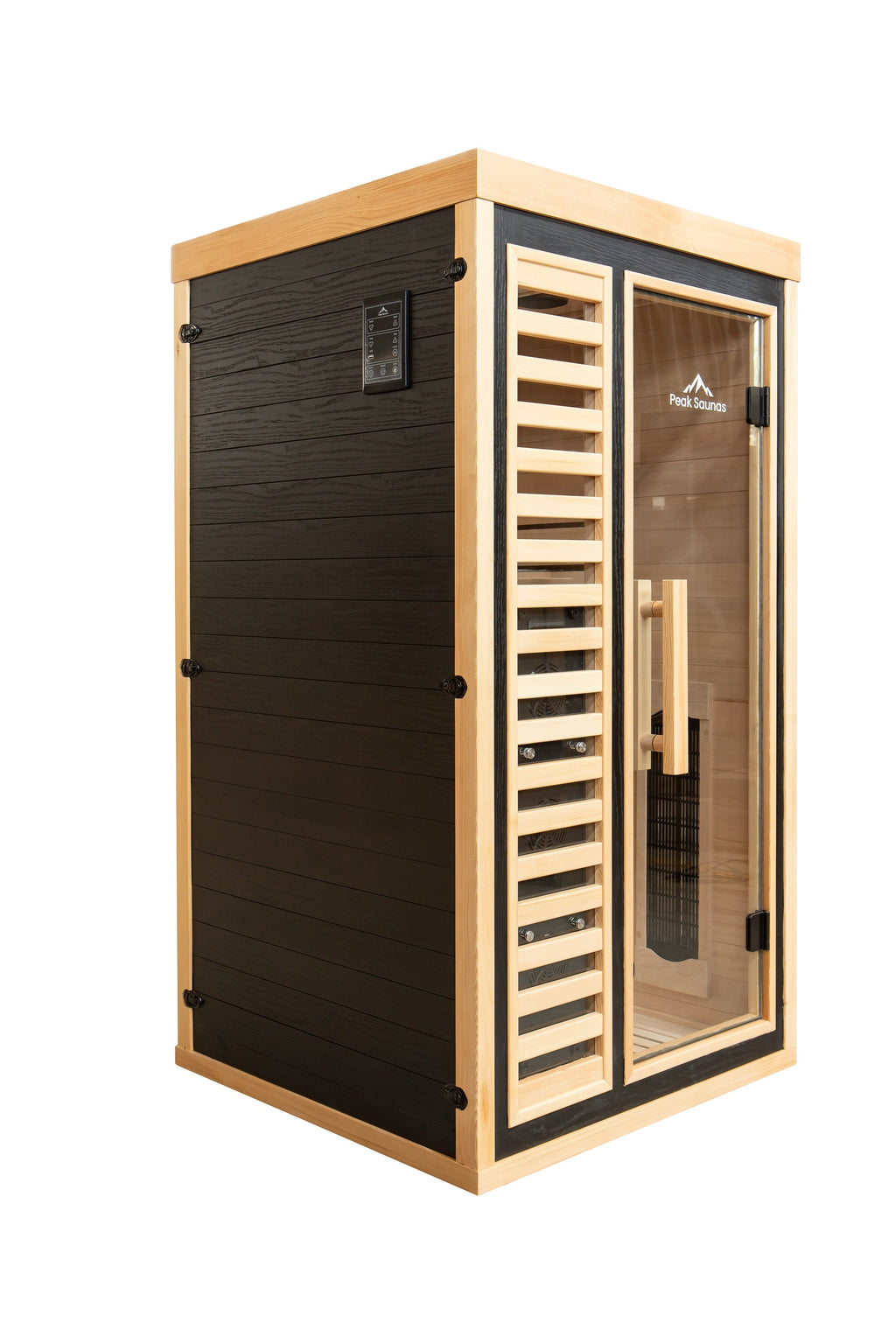 Peak Saunas Shasta 1-Person Full Spectrum Infrared Sauna with XL Medical-Grade Red Light Therapy & Smart WiFi App Control