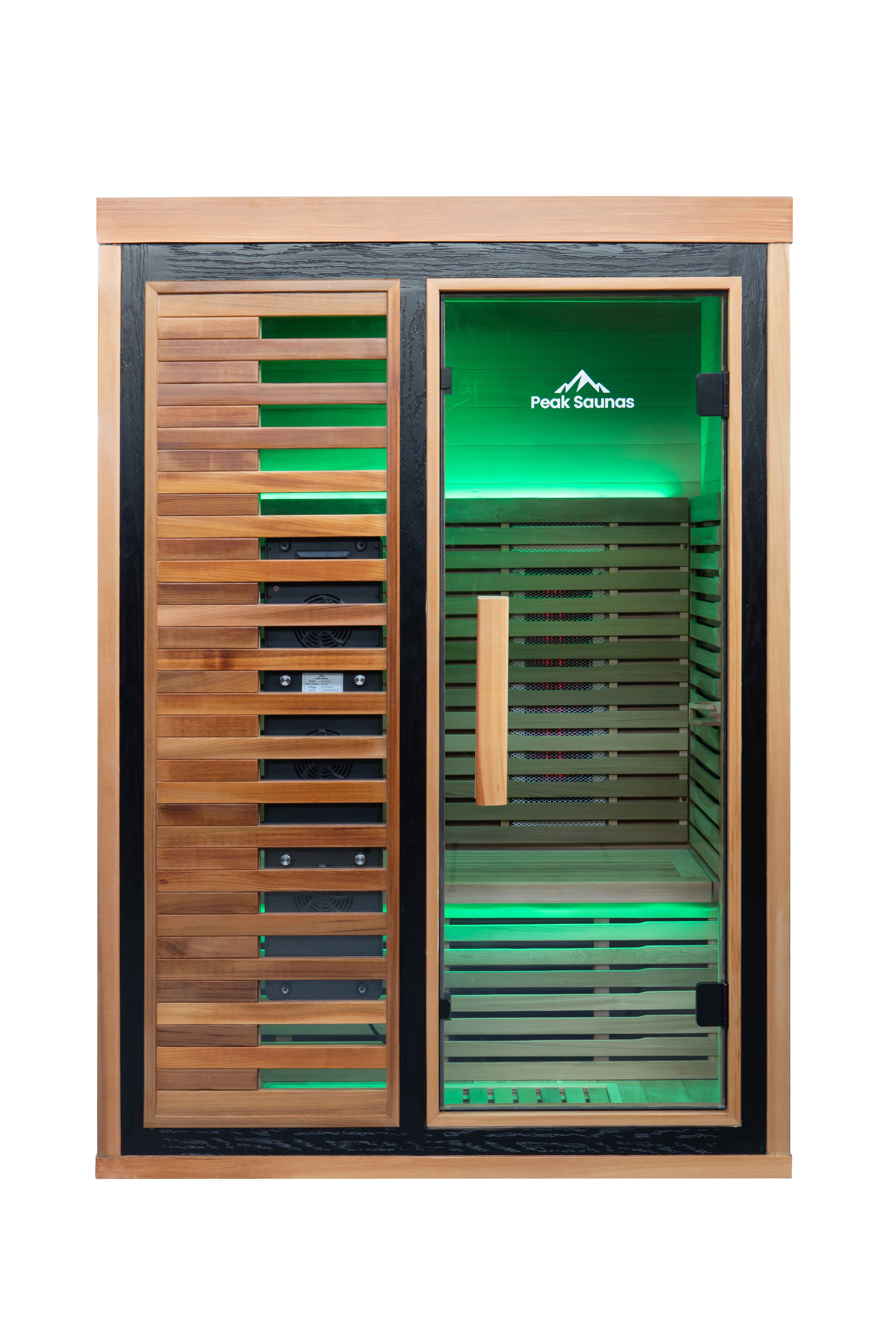 Peak Saunas Fuji 2-Person Full Spectrum Infrared Sauna with XL Medical-Grade Red Light Therapy & Smart WiFi App Control