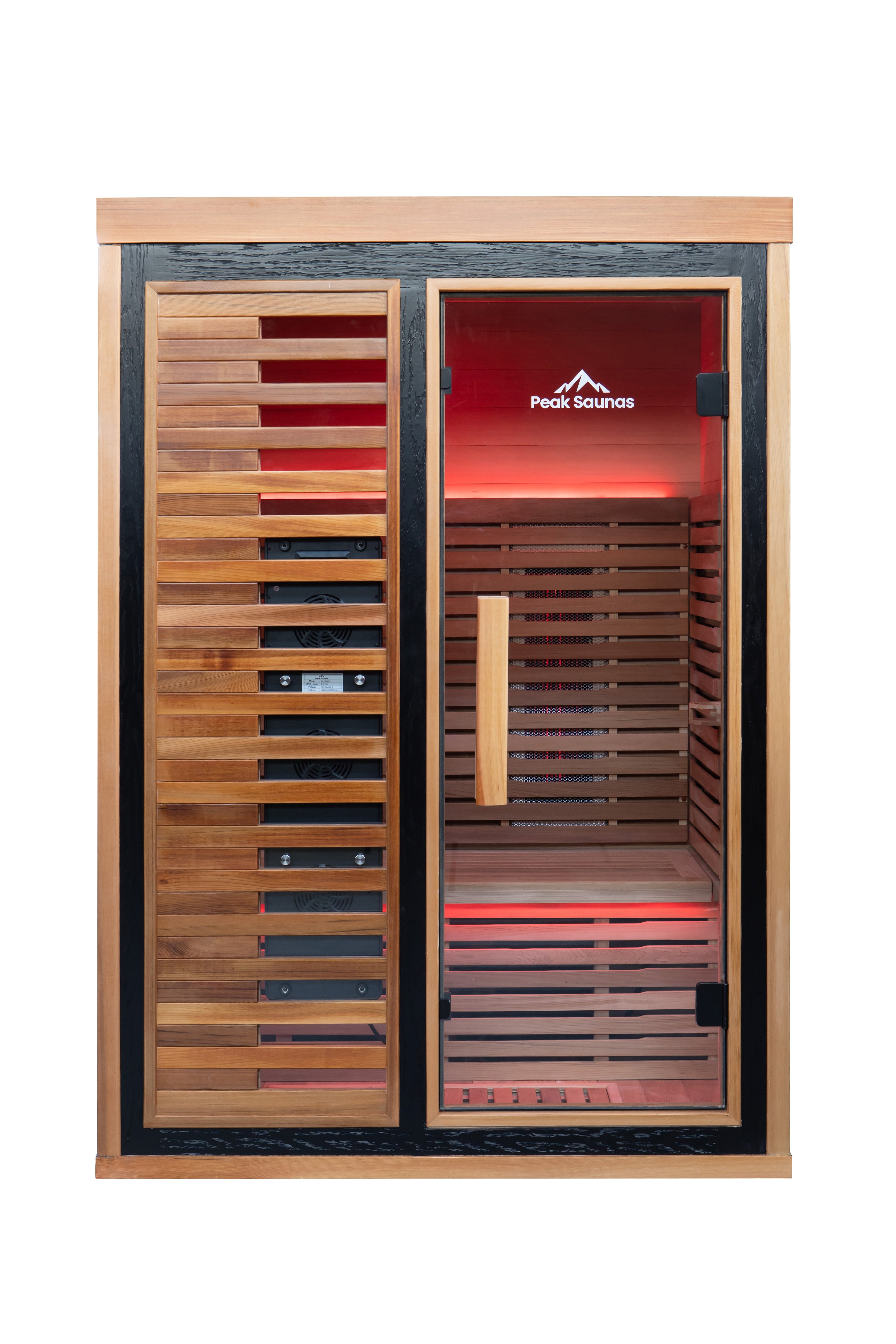 Peak Saunas Fuji 2-Person Full Spectrum Infrared Sauna with XL Medical-Grade Red Light Therapy & Smart WiFi App Control