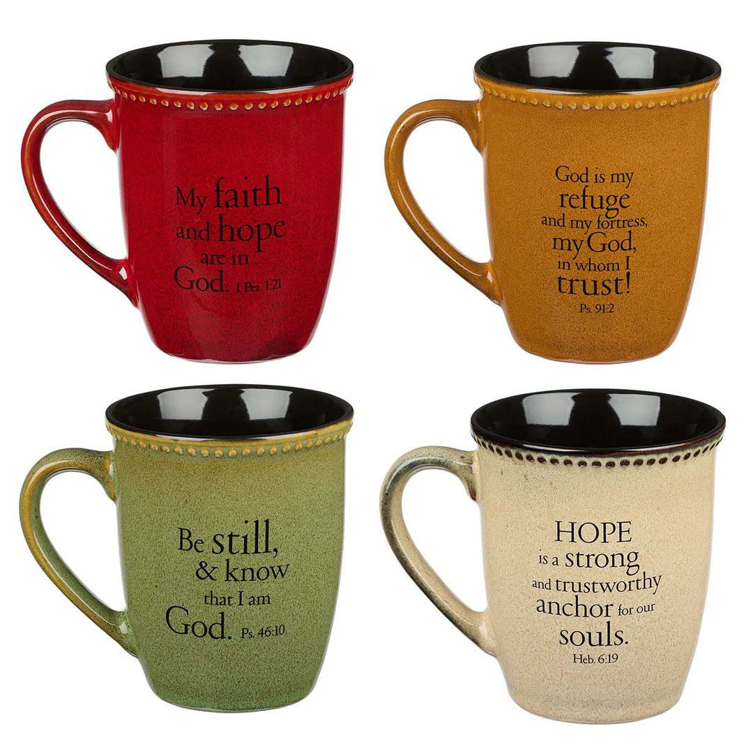 Faith Hope Trust Be Still Stoneware Mug Set