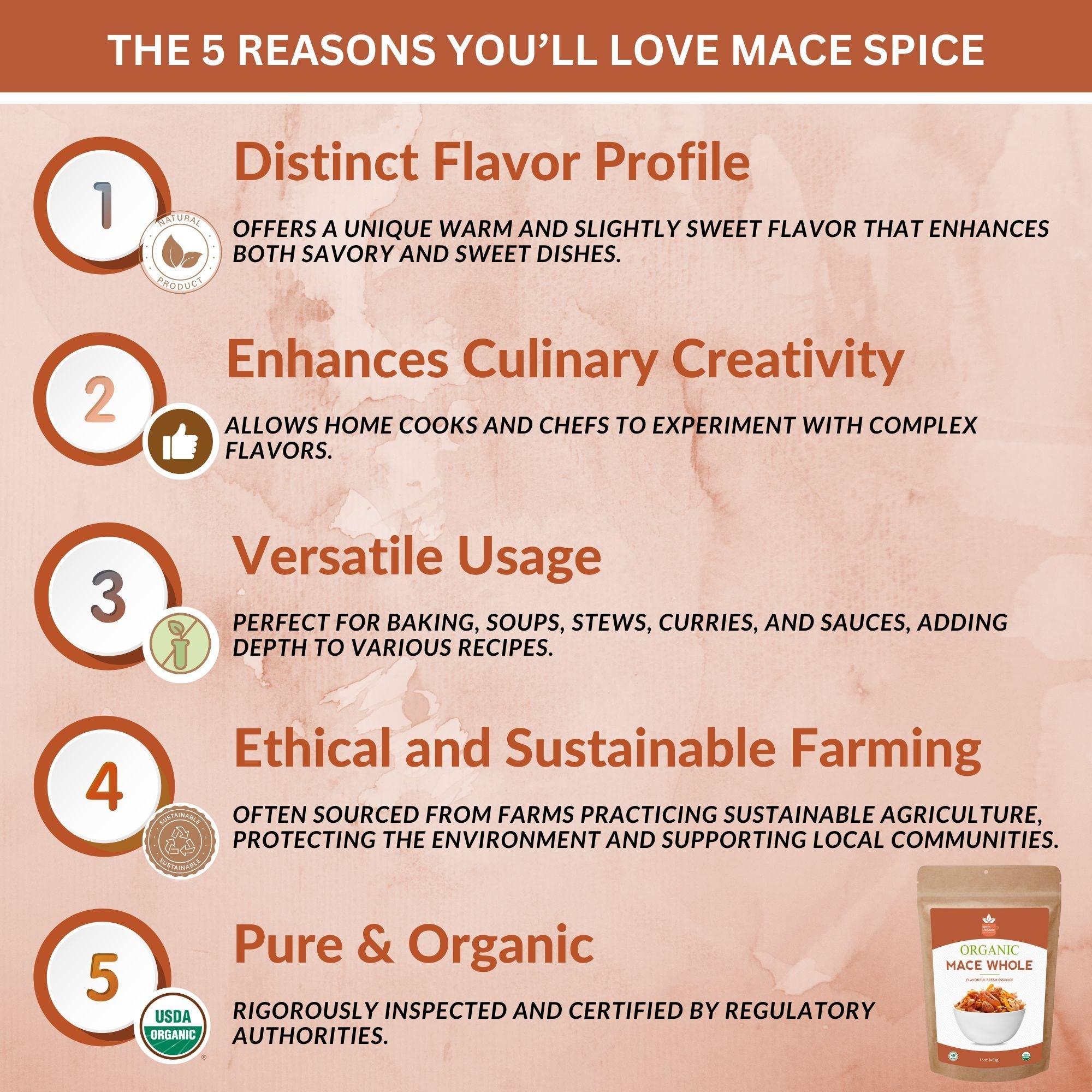 Organic Whole Mace — USDA Certified Organic | Béchamel, Biryani & Spice Blends