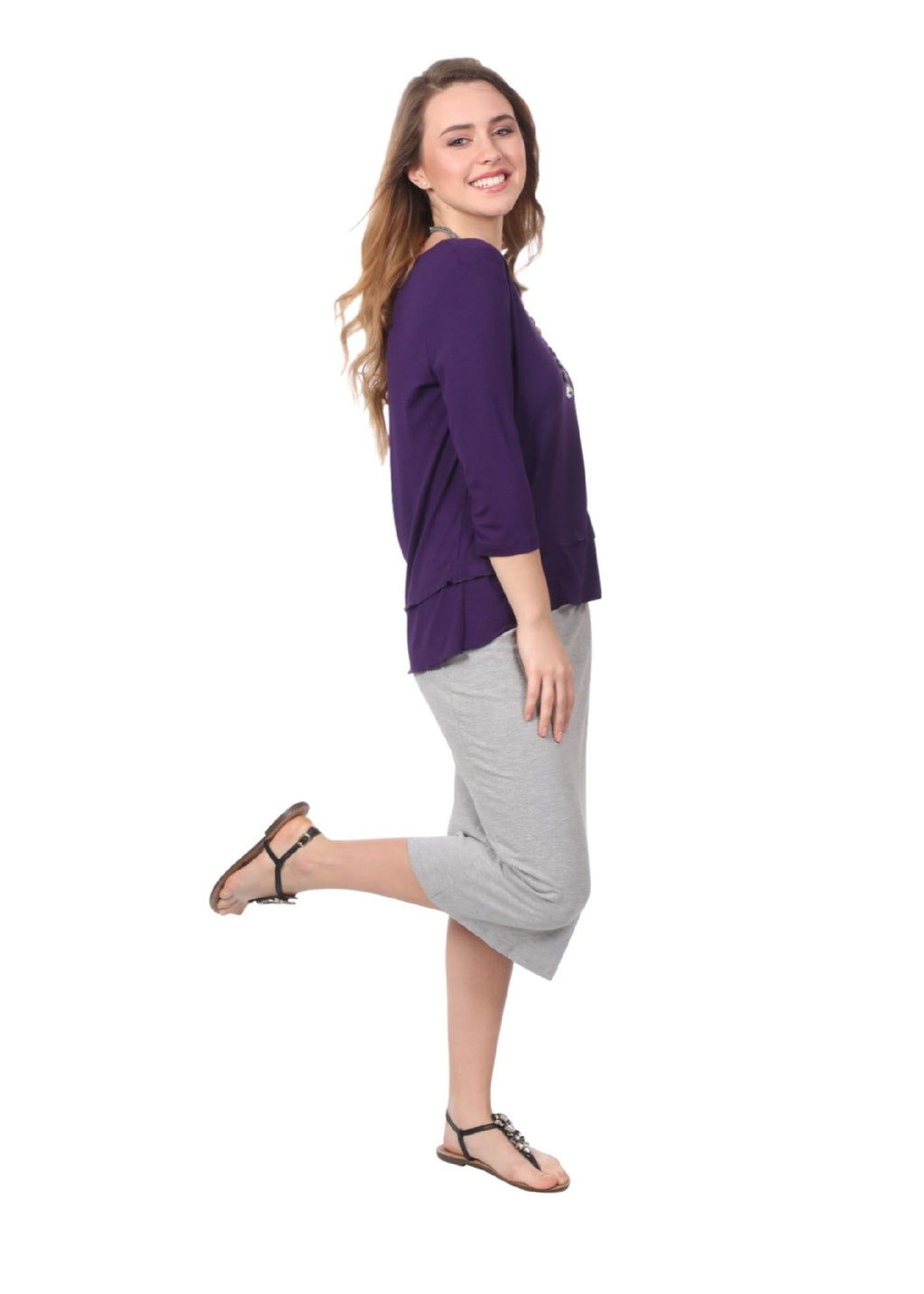 Mid-Calf Pencil Skirt in Cotton Spandex – No Slits