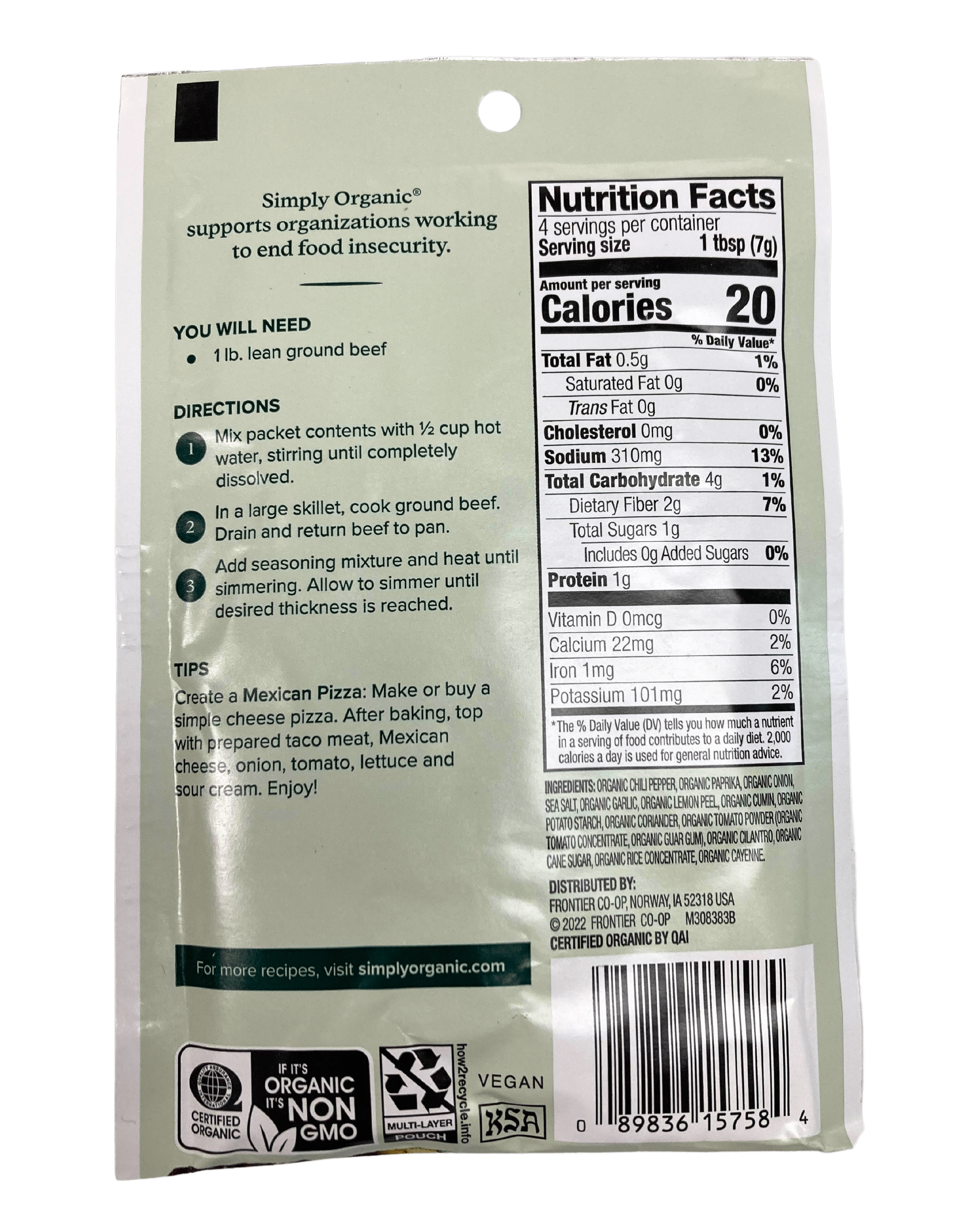 Taco Seasoning, Mild