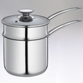 "Mini" Double Boiler Set with Glass Lid, 1.6 qt., 5.5" dia.