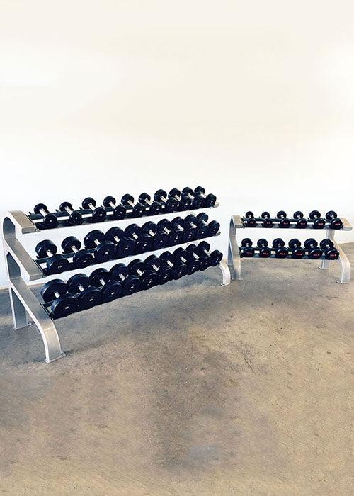 Three Tier 15 Pairs Dumbbell Rack - Muscle D Fitness - Commercial Grade 3 Tier Dummbbell Rack