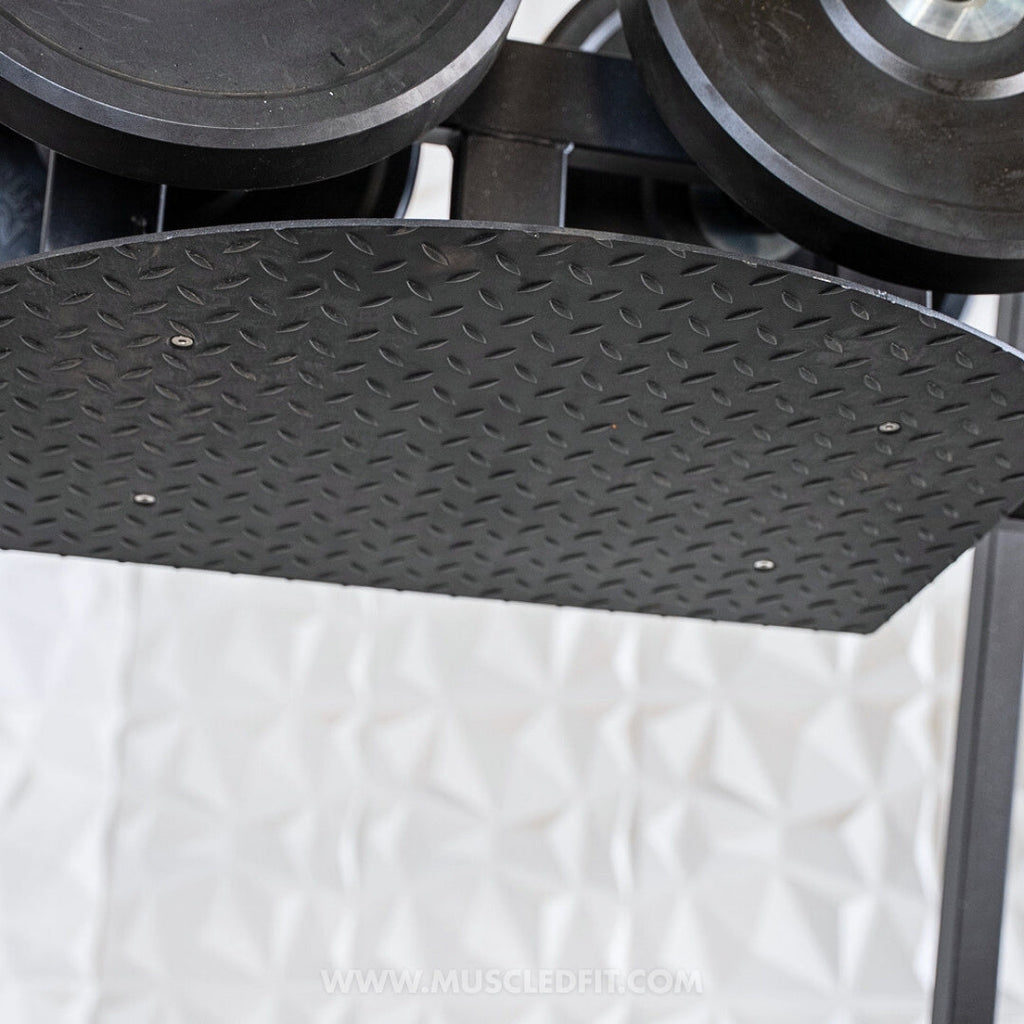 Excel Vertical Leg Press - Muscle D Fitness - Plate Load Leg Press - Adjustabe Back Pad - Weight Storage Pegs - Safety stops