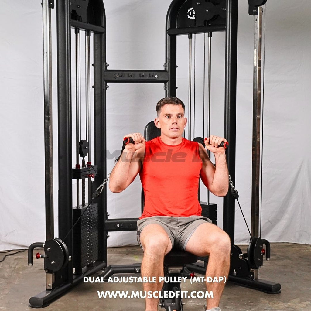 Muscle D Fitness 88" Dual Adjustable Pulley – Compact Cable Machine