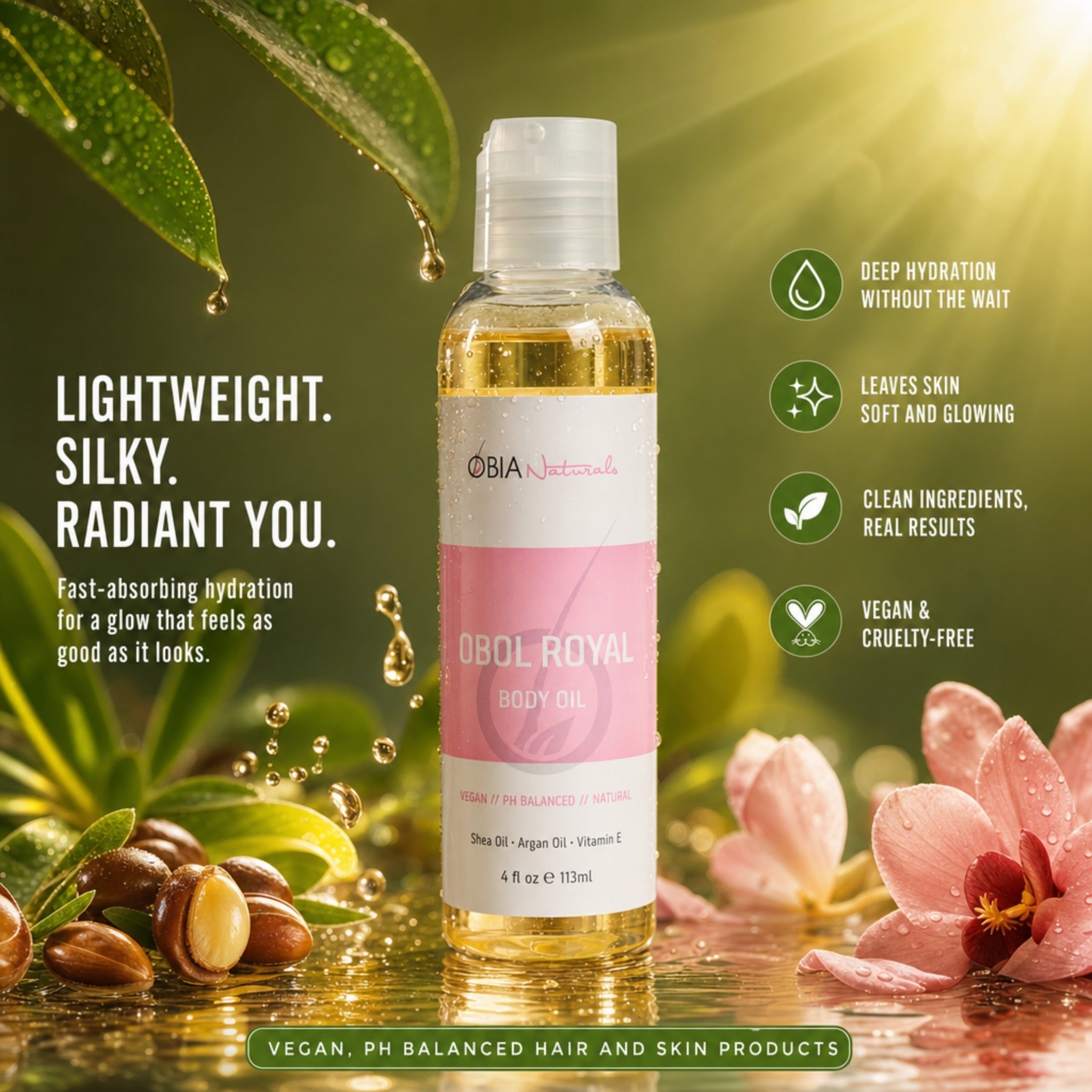 OBOL Royal Body Oil — Luxury Vegan Argan Body Oil