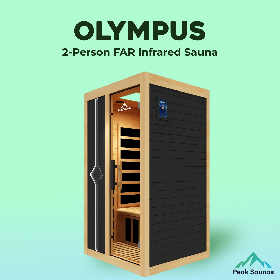 Peak Saunas Olympus Luxury 1-2 Person FAR Infrared Sauna with Smart WiFi App Control