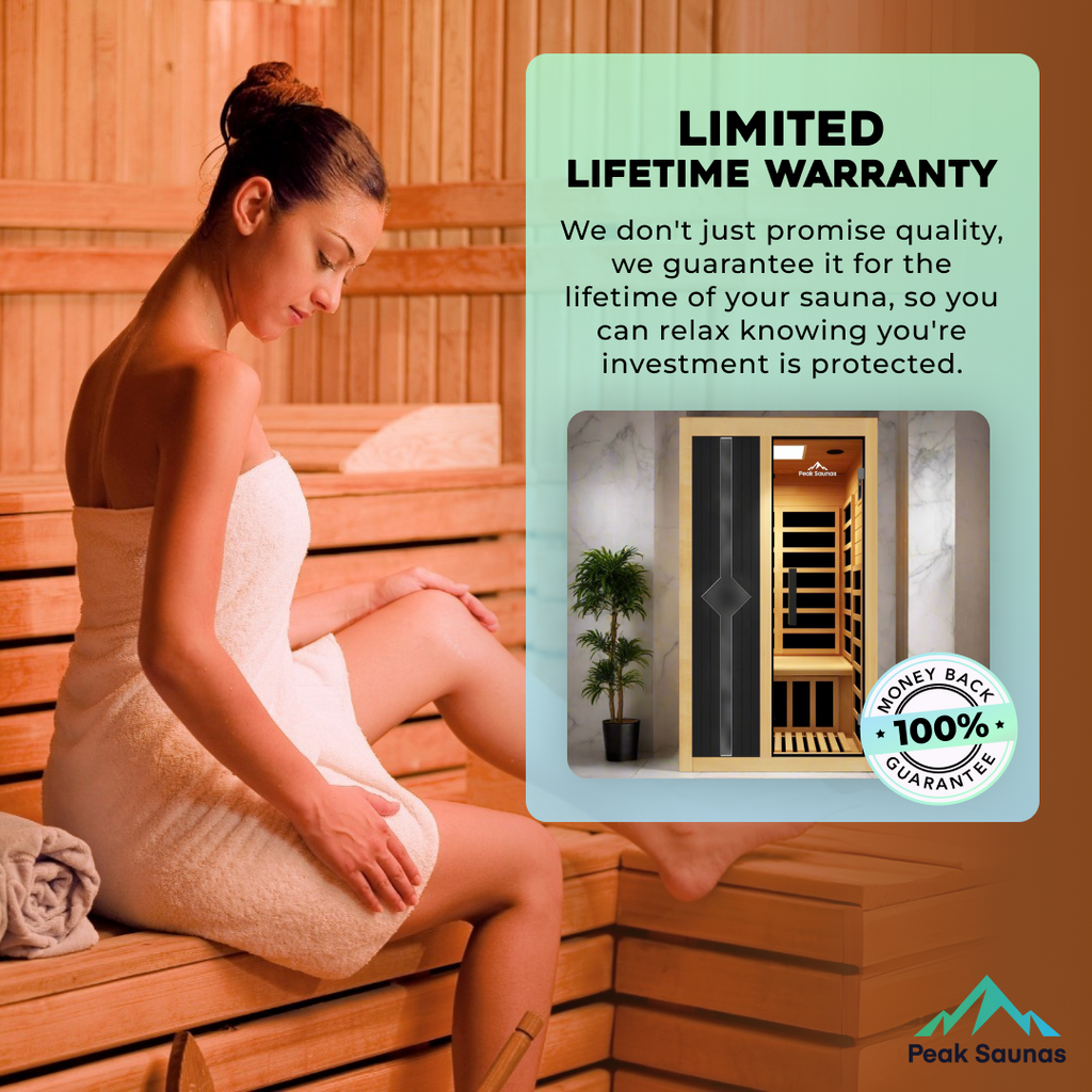 Peak Saunas Olympus Luxury 1-2 Person FAR Infrared Sauna with Smart WiFi App Control