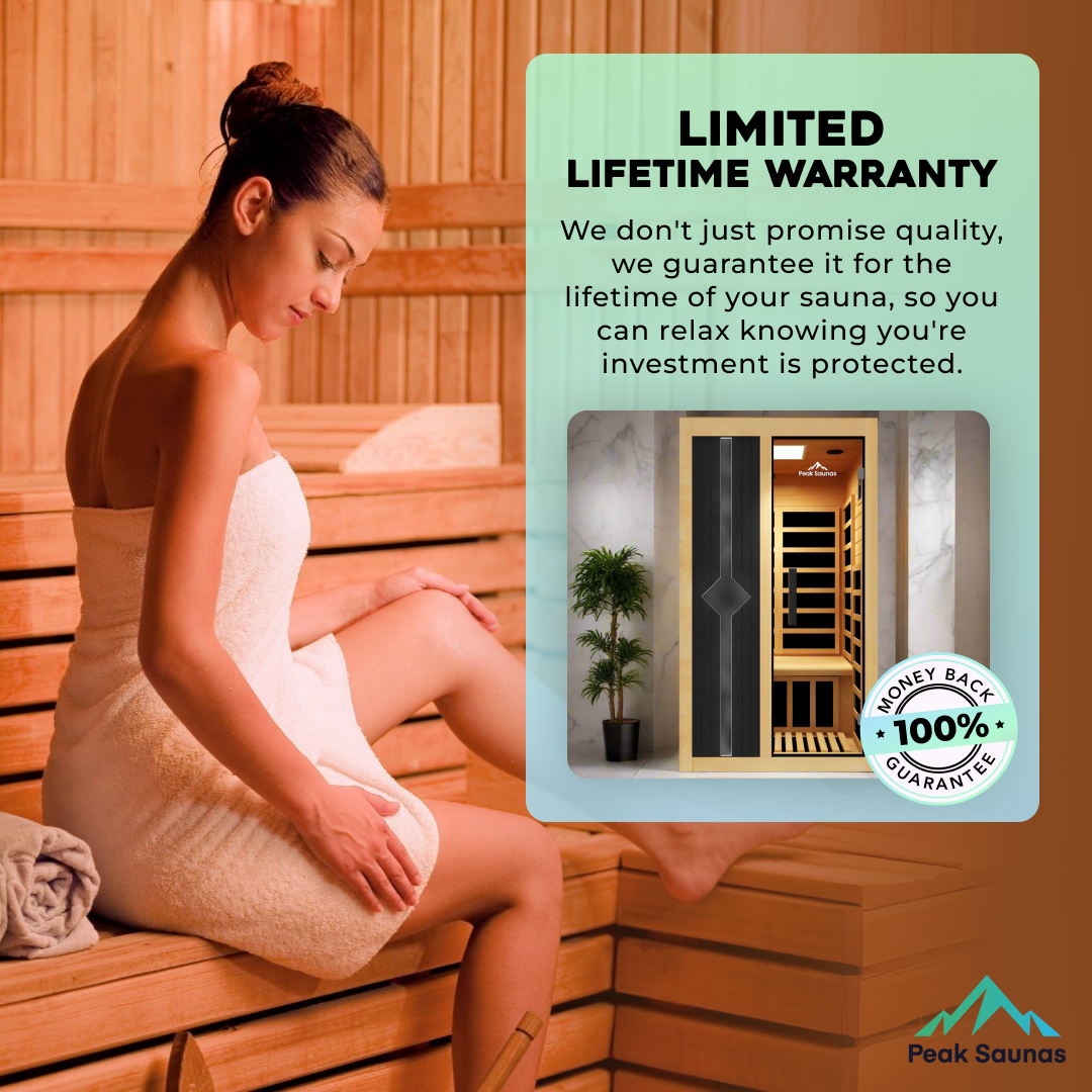 Peak Saunas Olympus Luxury 1-2 Person FAR Infrared Sauna with Smart WiFi App Control