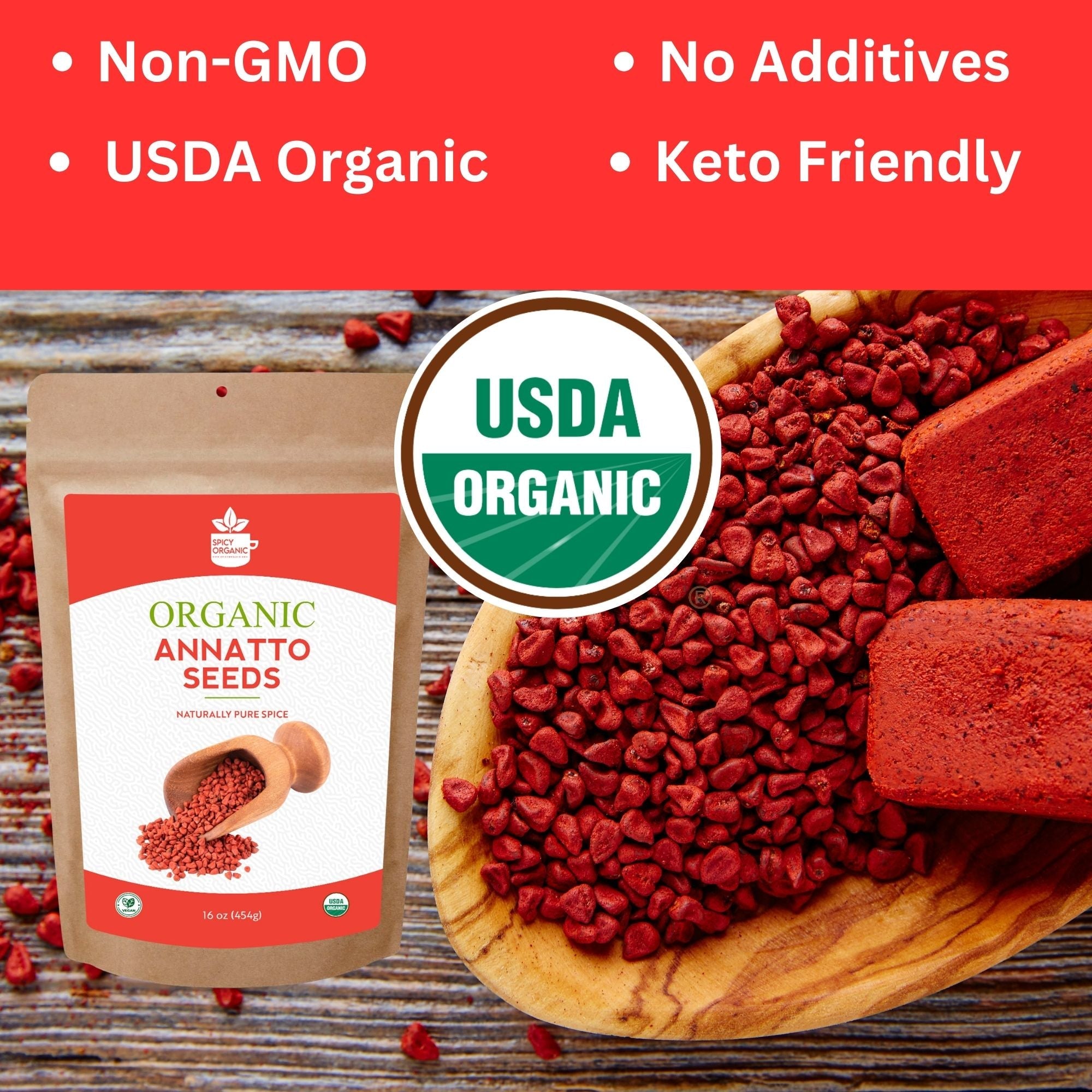 Organic Annatto Seeds — USDA Certified | Achiote Paste, Rice & Recado Rojo