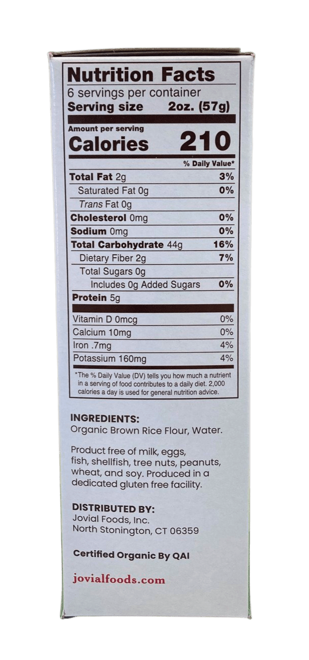 Fusilli, Brown Rice, Organic, Jovial, Gluten-Free