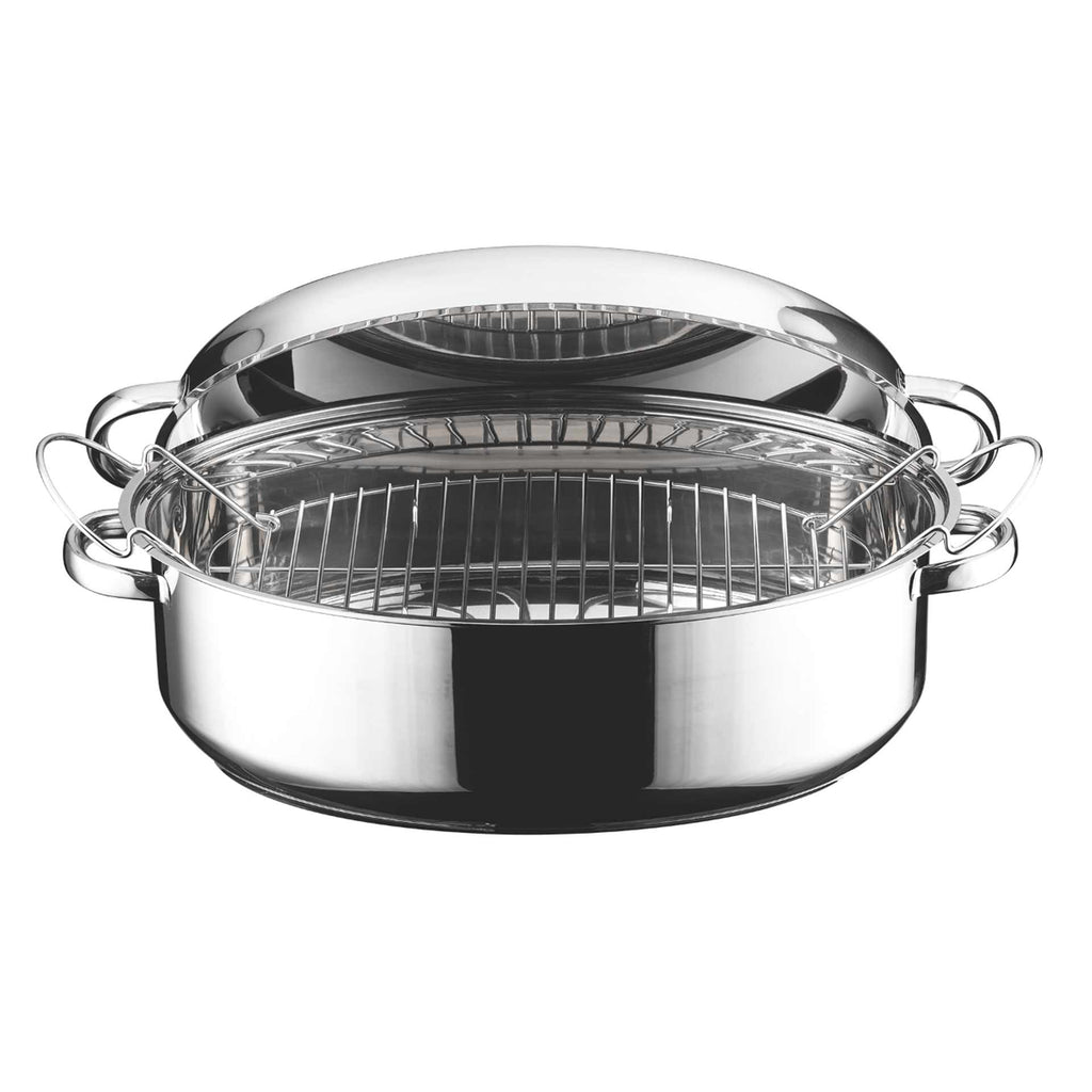 Oval Roaster — 2-in-1 Stainless Steel Pan | Platinum