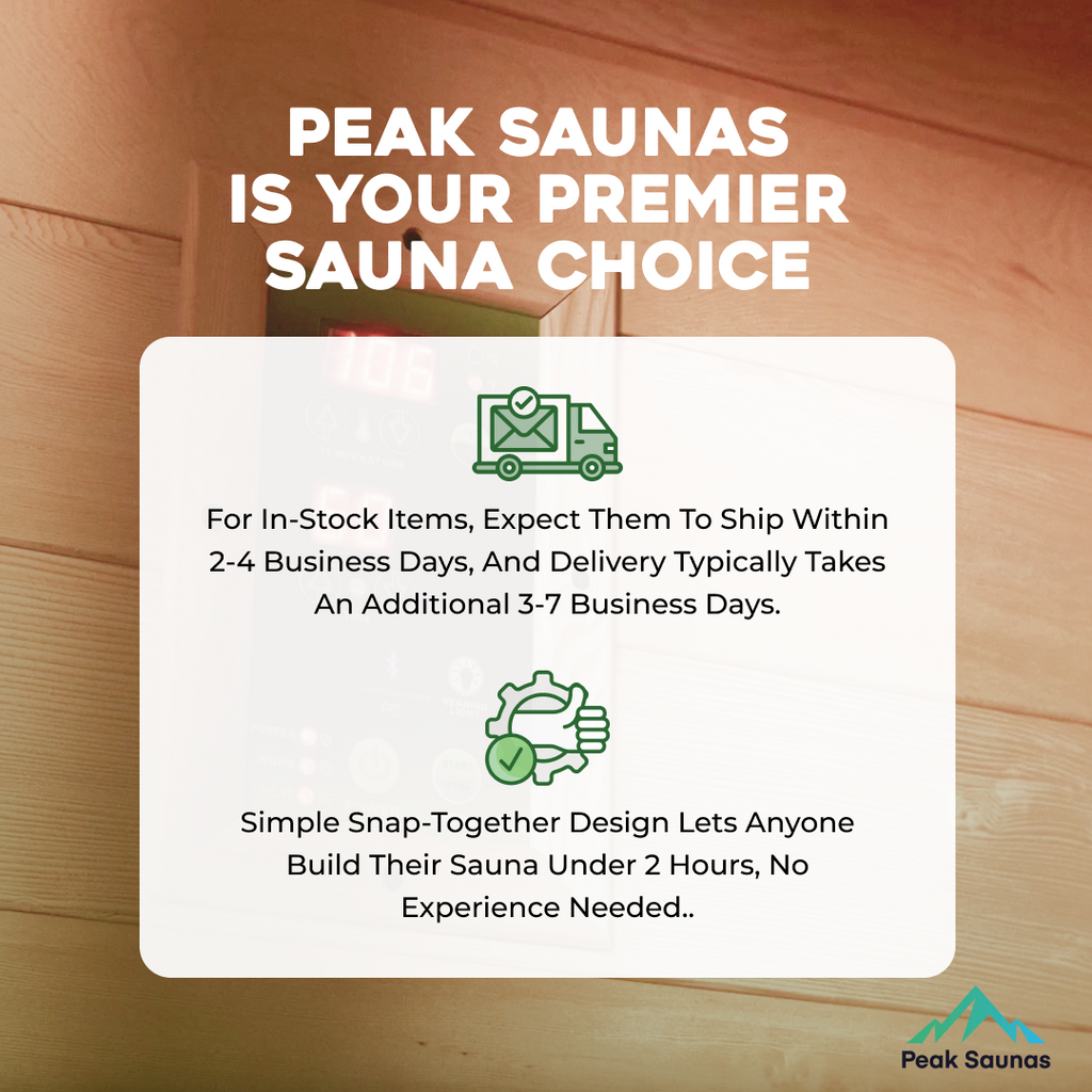 Peak Saunas Patagonia 2-Person Outdoor Full Spectrum Infrared Sauna with XL Medical-Grade Red Light Therapy and Smart WiFi App Control