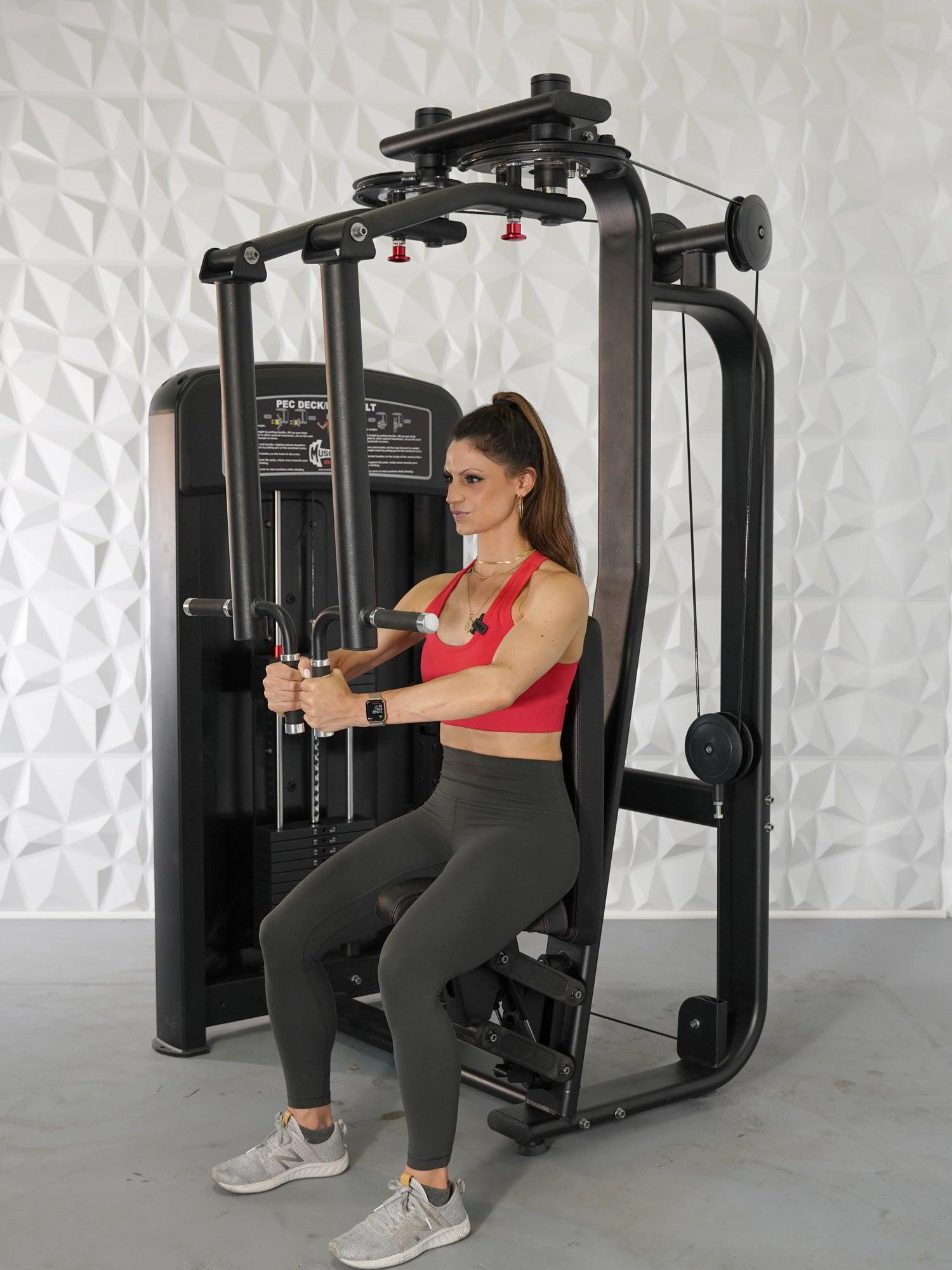 Elite Selectorized Pec Deck/Rear Delt - Muscle D Fitness - Commercial - Adjustable Seat - Pin Selectorized  Chest / Back Combo