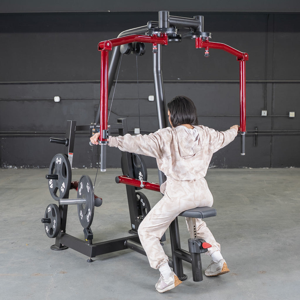 Power Leverage V2 Seated Pec Fly / Rear Delt Combo - Plate Loaded - Weight Storage Included