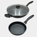 XD Nonstick 8" Fry Pan & 12.5" Wok with Glass Lid Set | Made in Switzerland