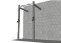 TGrip Commercial 4' Wall Mount Rig - 3x3 Steel - Functional Multi-Grip Pull-Up - Sandwich Style J-Hooks
