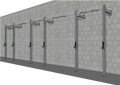 TGrip Commercial 24' Low Profile Wall Mount Rig - 3x3 Steel - Functional Multi-Grip Pull-Up - Sandwich Style J-Hooks