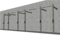 TGrip Commercial 24' Wall Mount Rig - 3x3 Steel - Functional Multi-Grip Pull-Up - Sandwich Style J-Hooks