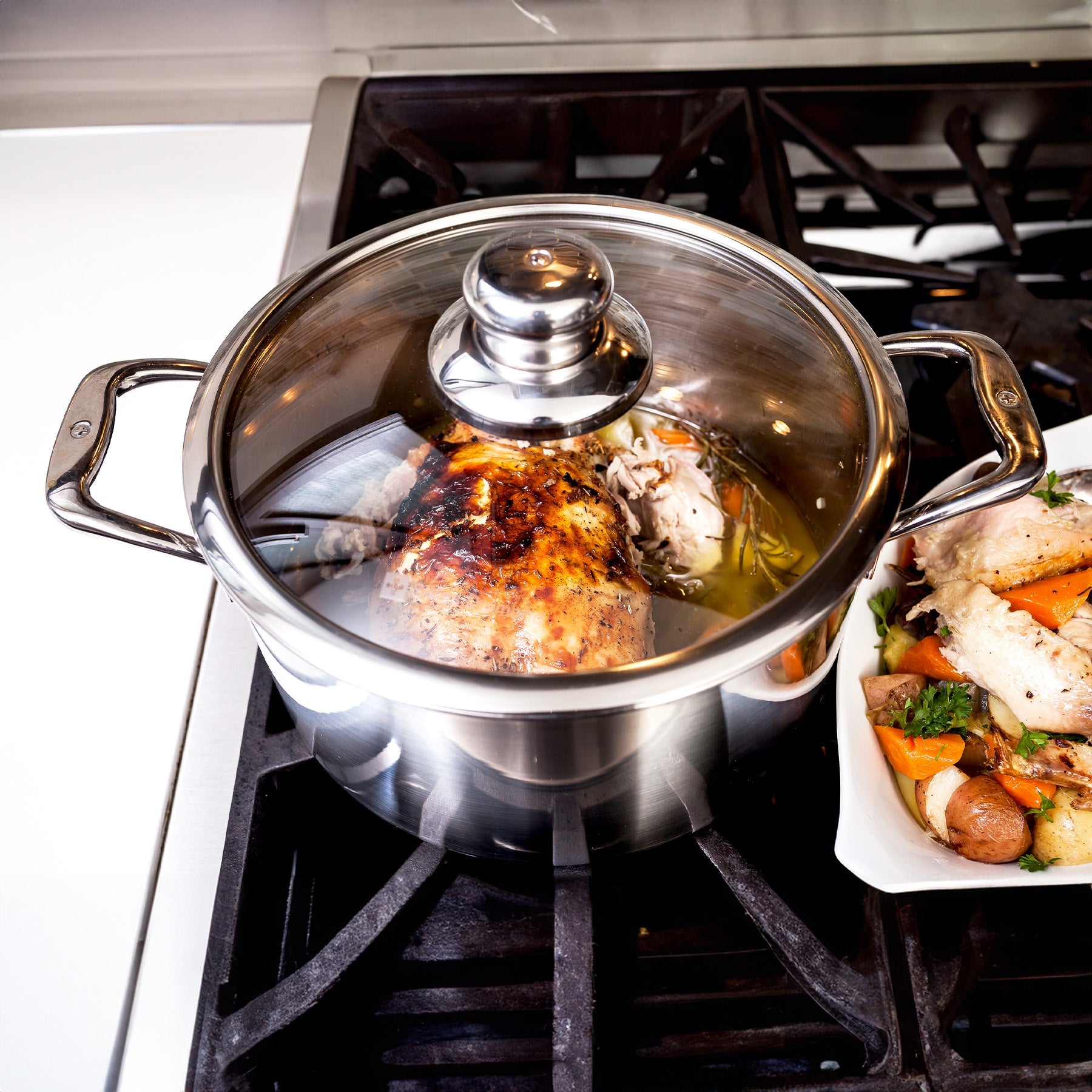 Premium Clad 6.7 qt Dutch Oven with Glass Lid - Induction