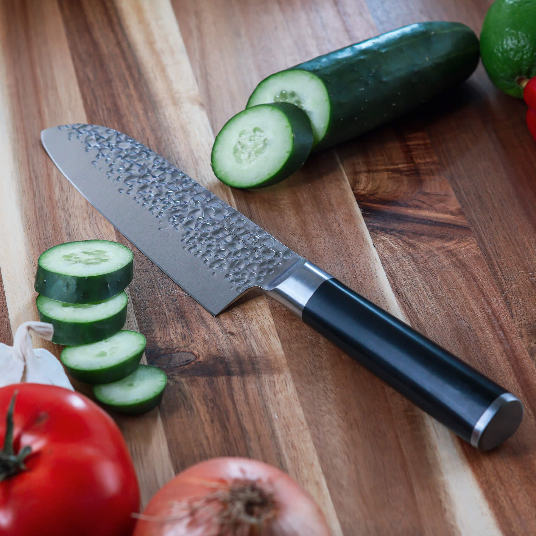7" Hammered Santoku Knife