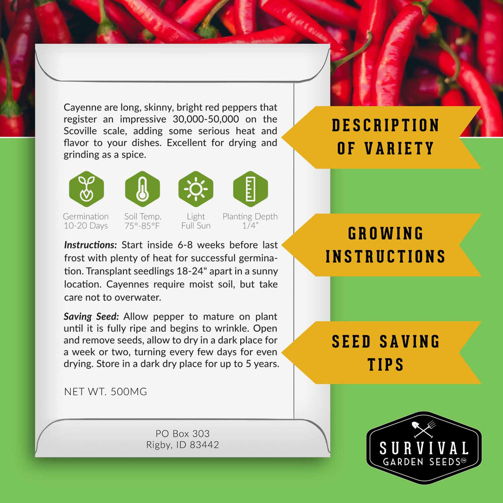 Eight Pepper Seed Collection – Heirloom Non-GMO Sweet & Hot Pepper Varieties for Home Gardening and Food Preservation