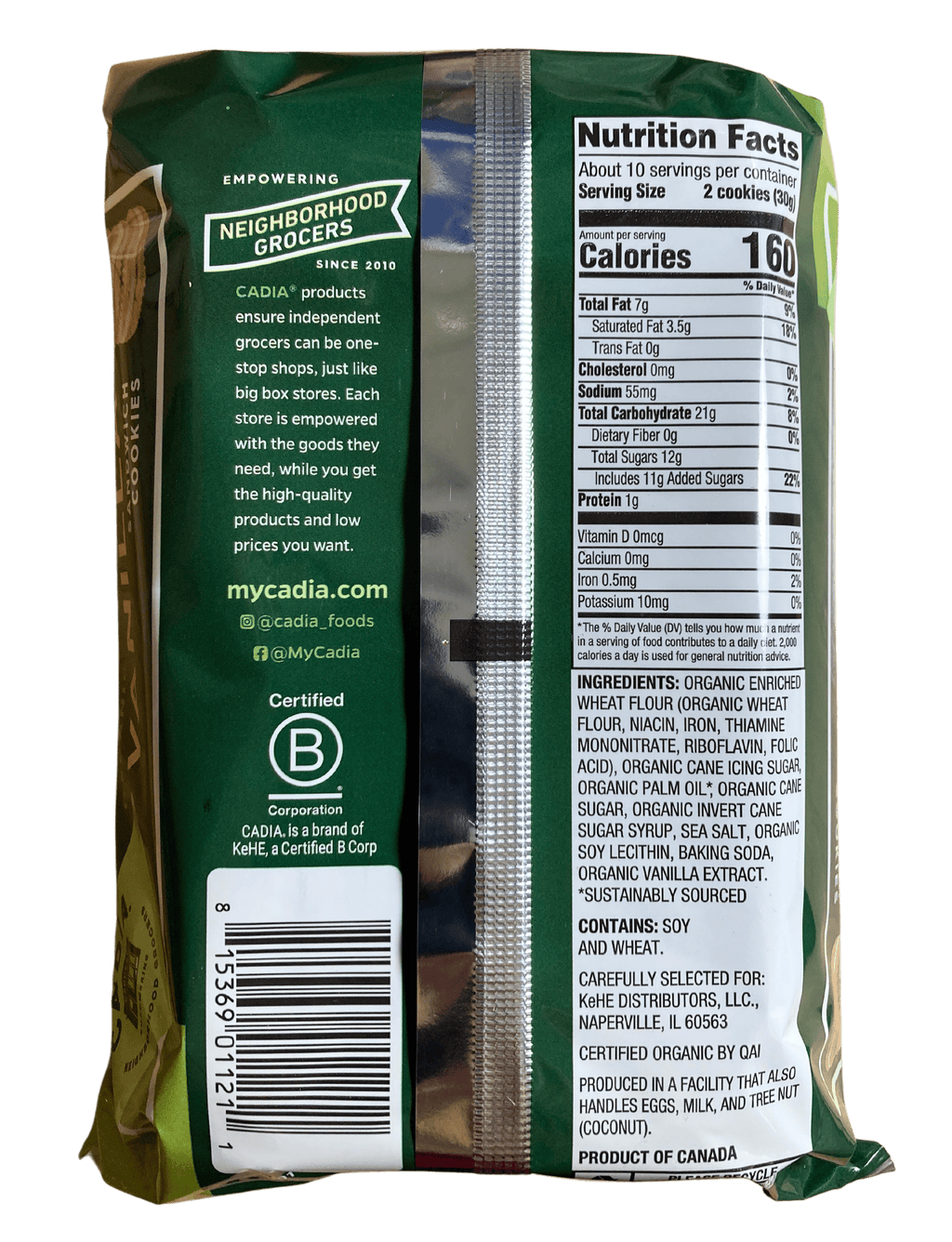 Sandwich Cookies, Organic, Cadia