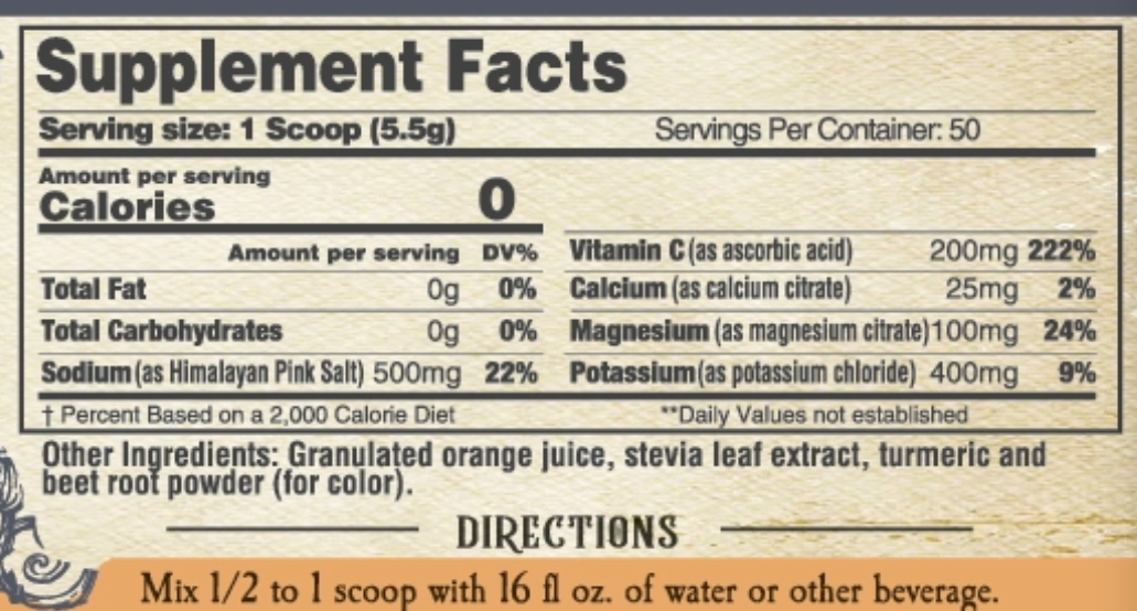 Clean Hydration Electrolytes - Orange