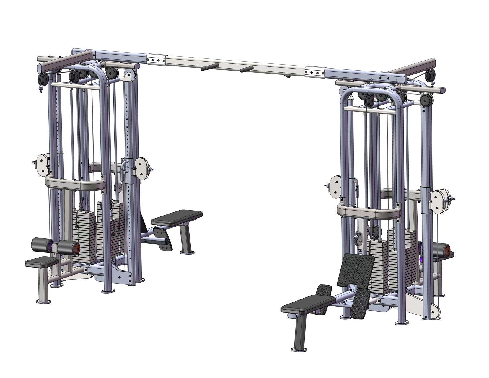 8 Stack Megatron Deluxe Jungle Gym 3 Colors - Muscle D Fitness - Commercial Grade Selectorized Multi-Station