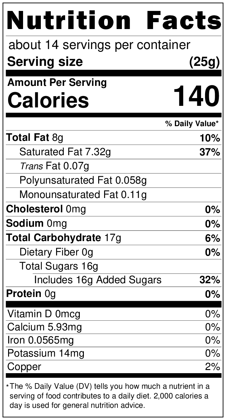 Carob Chips, Sugar Sweetened