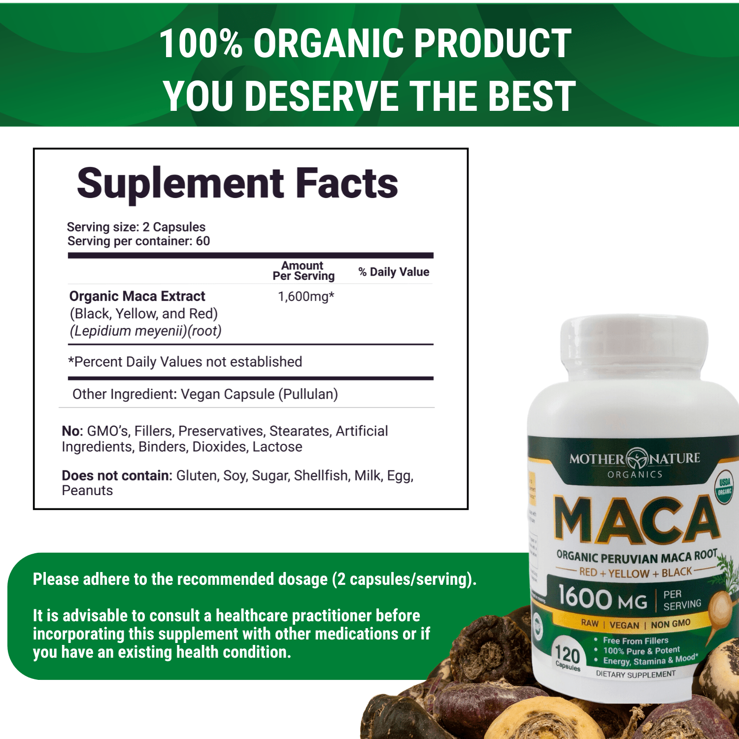 USDA Organic Maca Root Capsules
