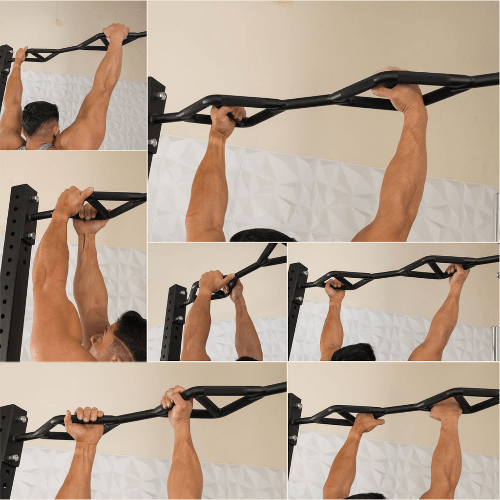 TGrip Commercial 4' Wall Mount Rig Weight Set - 3x3 Steel - Functional Multi-Grip Pull-Up - Sandwich Style J-Hooks
