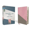 Niv, Personal Size Bible, Large Print, Leathersoft, Pink/Gray, Red Letter, Thumb Indexed, Comfort Print