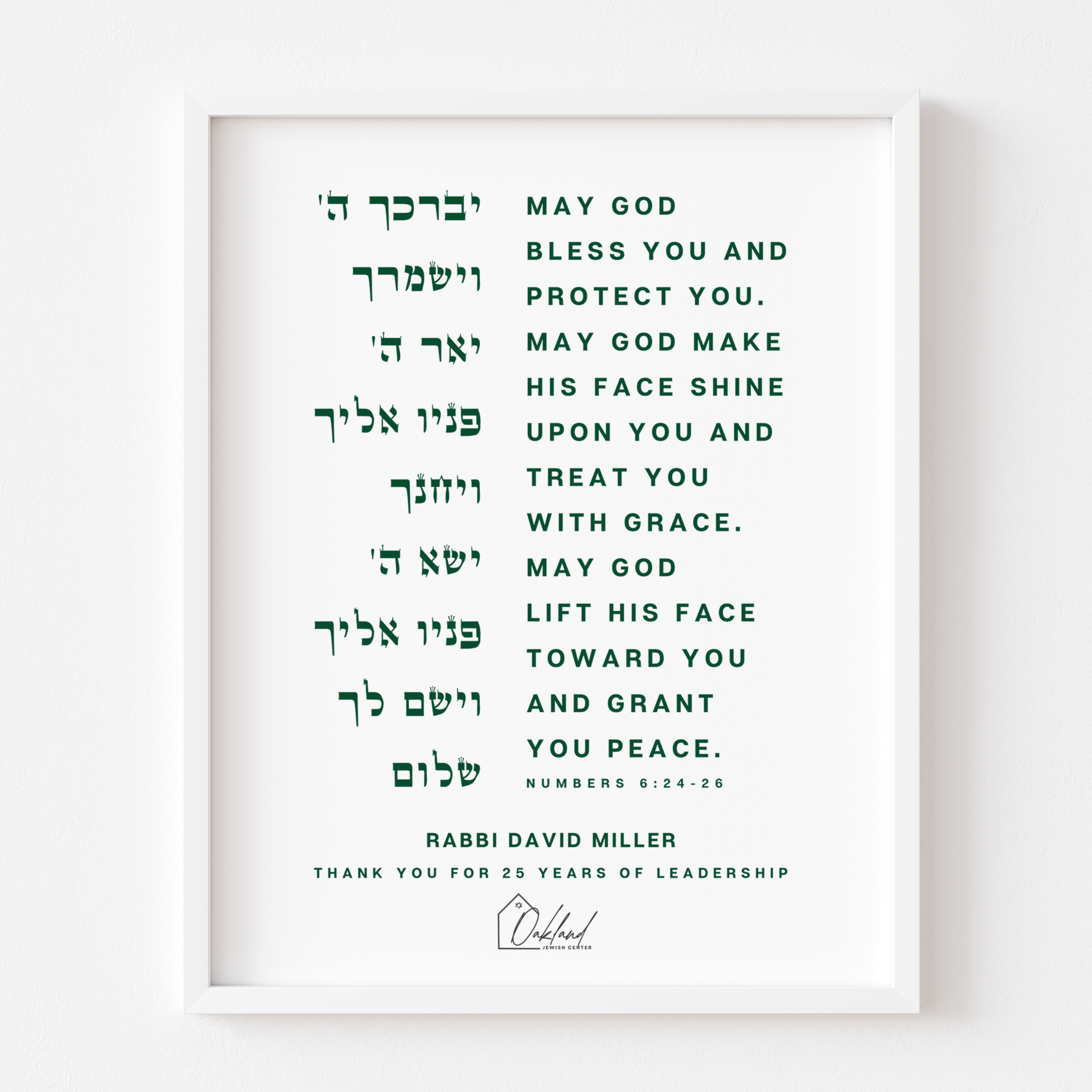 Aaronic Blessing Wall Art Print - Numbers 6:24-26