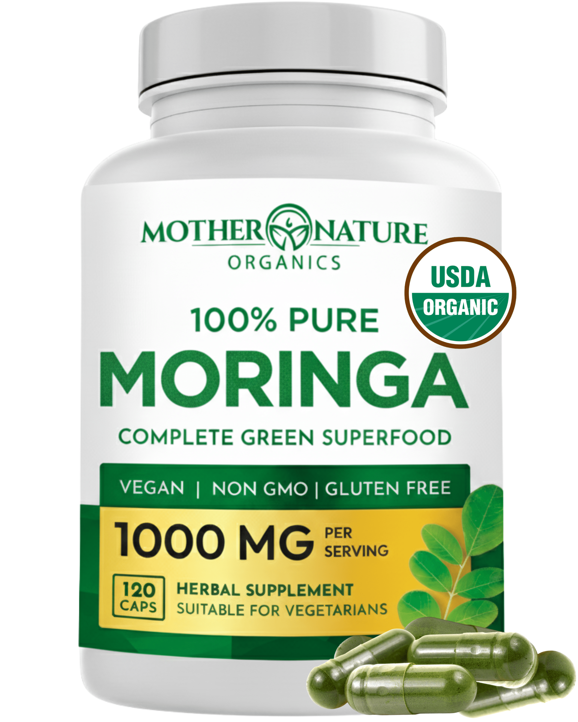 Organic Moringa Capsules (120 Count)