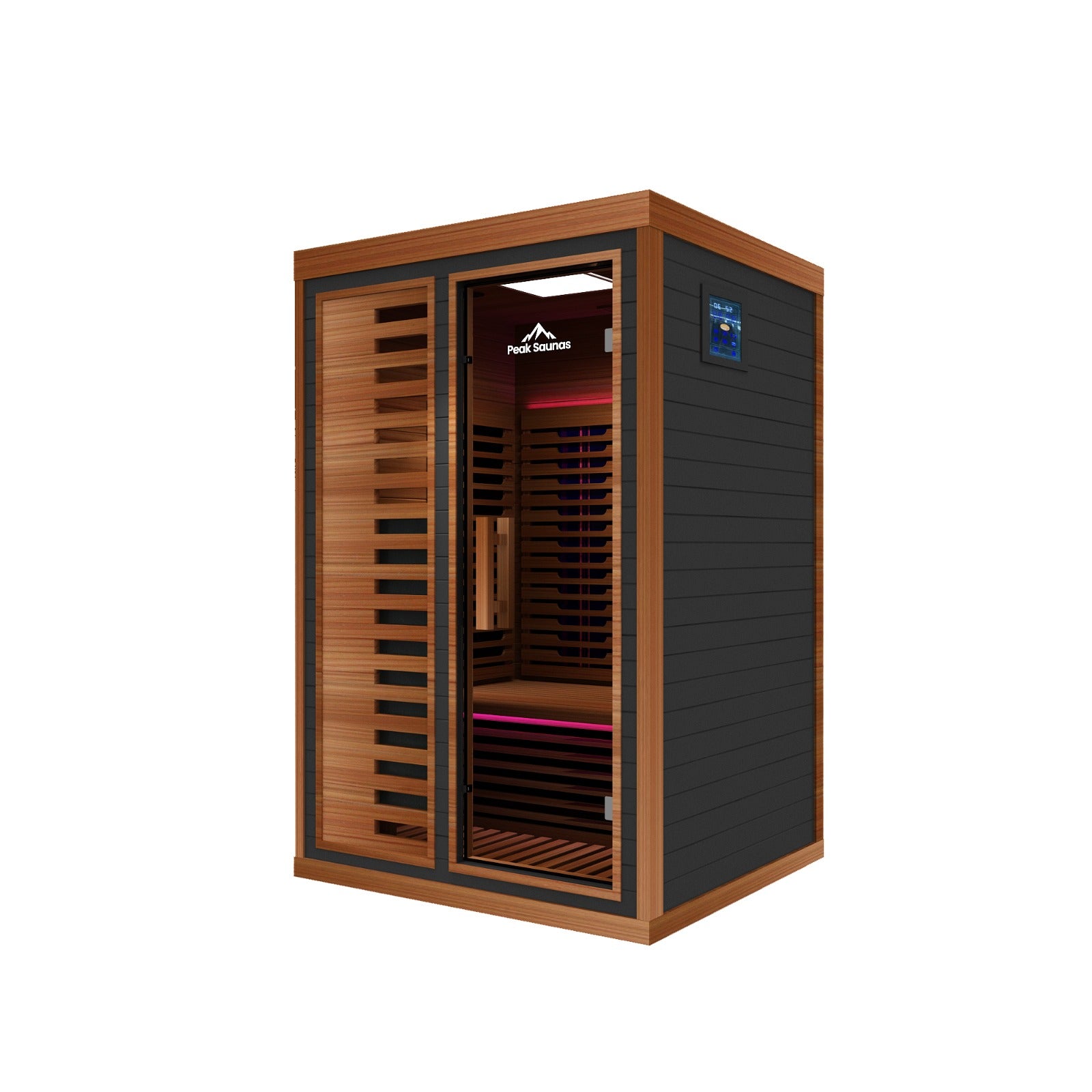 Peak Saunas Fuji 2-Person Full Spectrum Infrared Sauna with XL Medical-Grade Red Light Therapy & Smart WiFi App Control