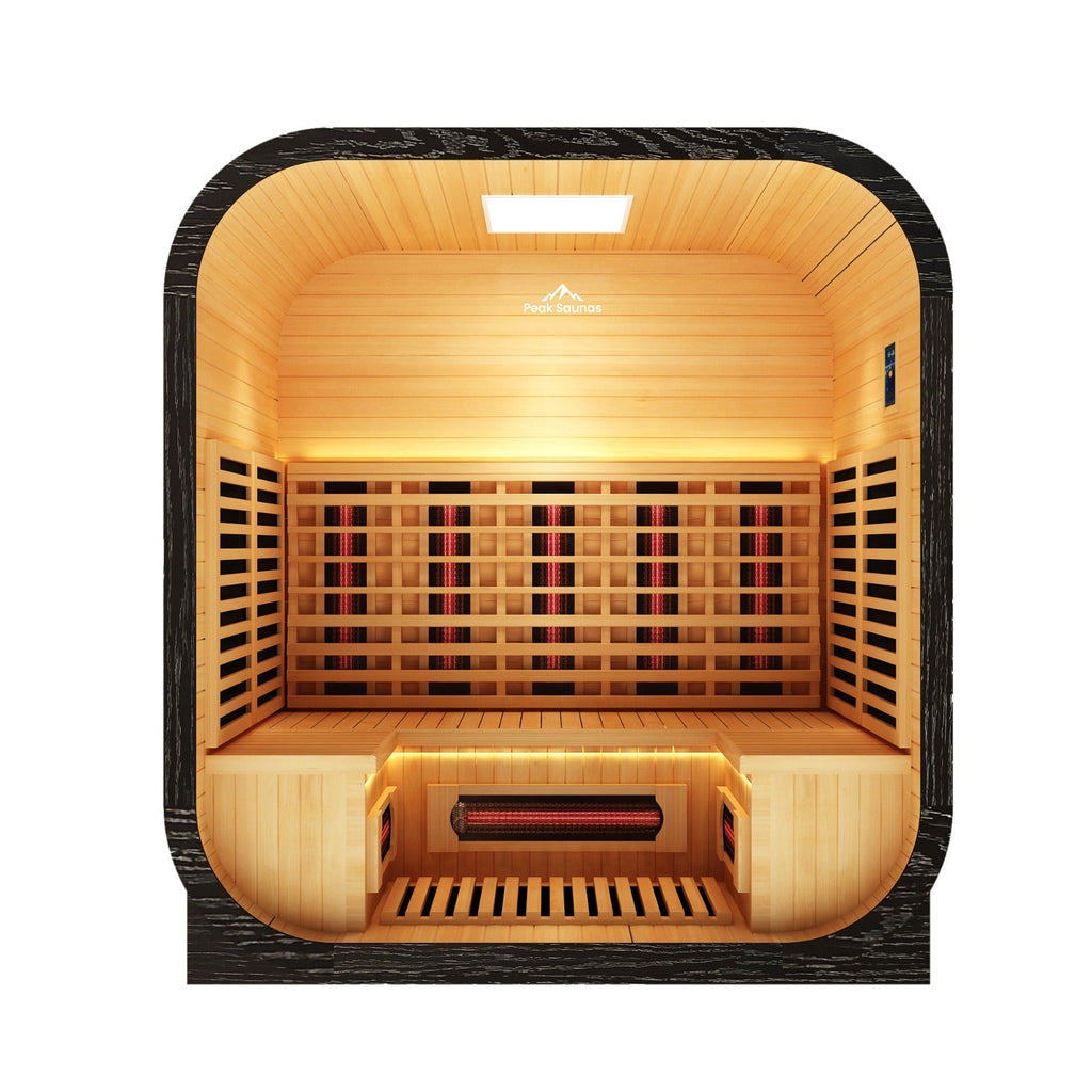 Peak Saunas El Capitan 4-Person Outdoor Full Spectrum Infrared Sauna with XL Medical-Grade Red Light Therapy and Smart WiFi App Control