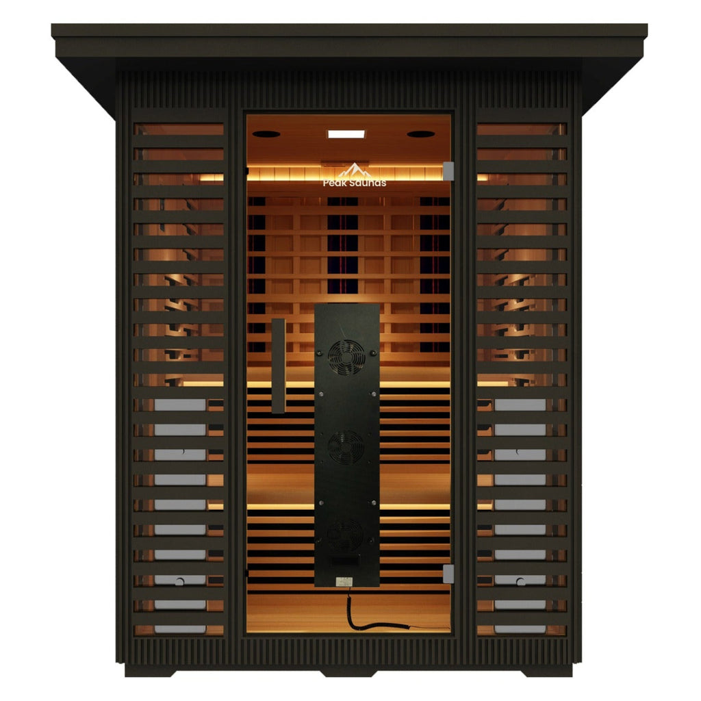 Peak Saunas Kilimanjaro 5-Person Outdoor Full Spectrum Infrared Sauna with XL Medical-Grade Red Light Therapy and Smart WiFi App Control