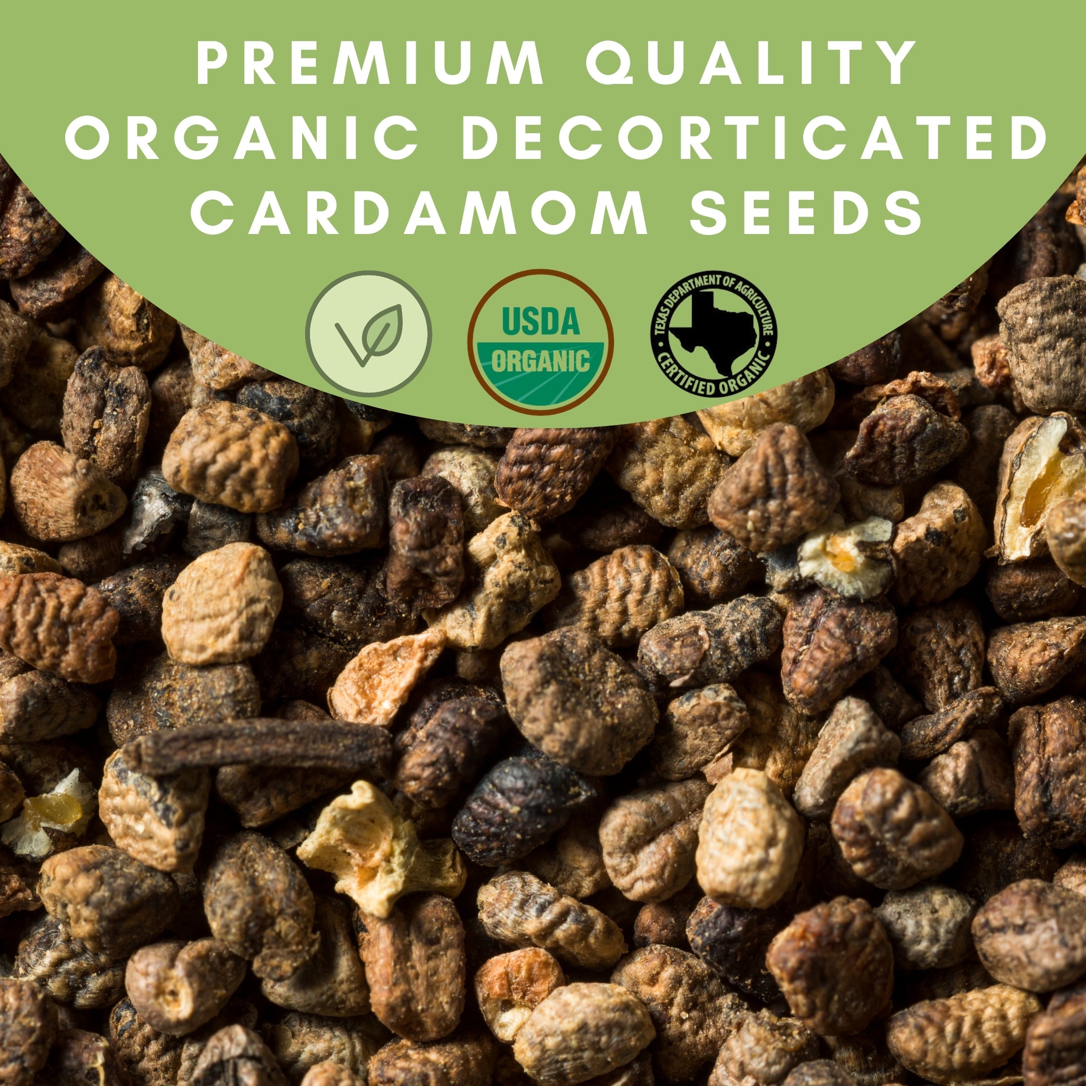 Organic Cardamom Seeds — USDA Certified | Chai, Coffee & Indian Desserts
