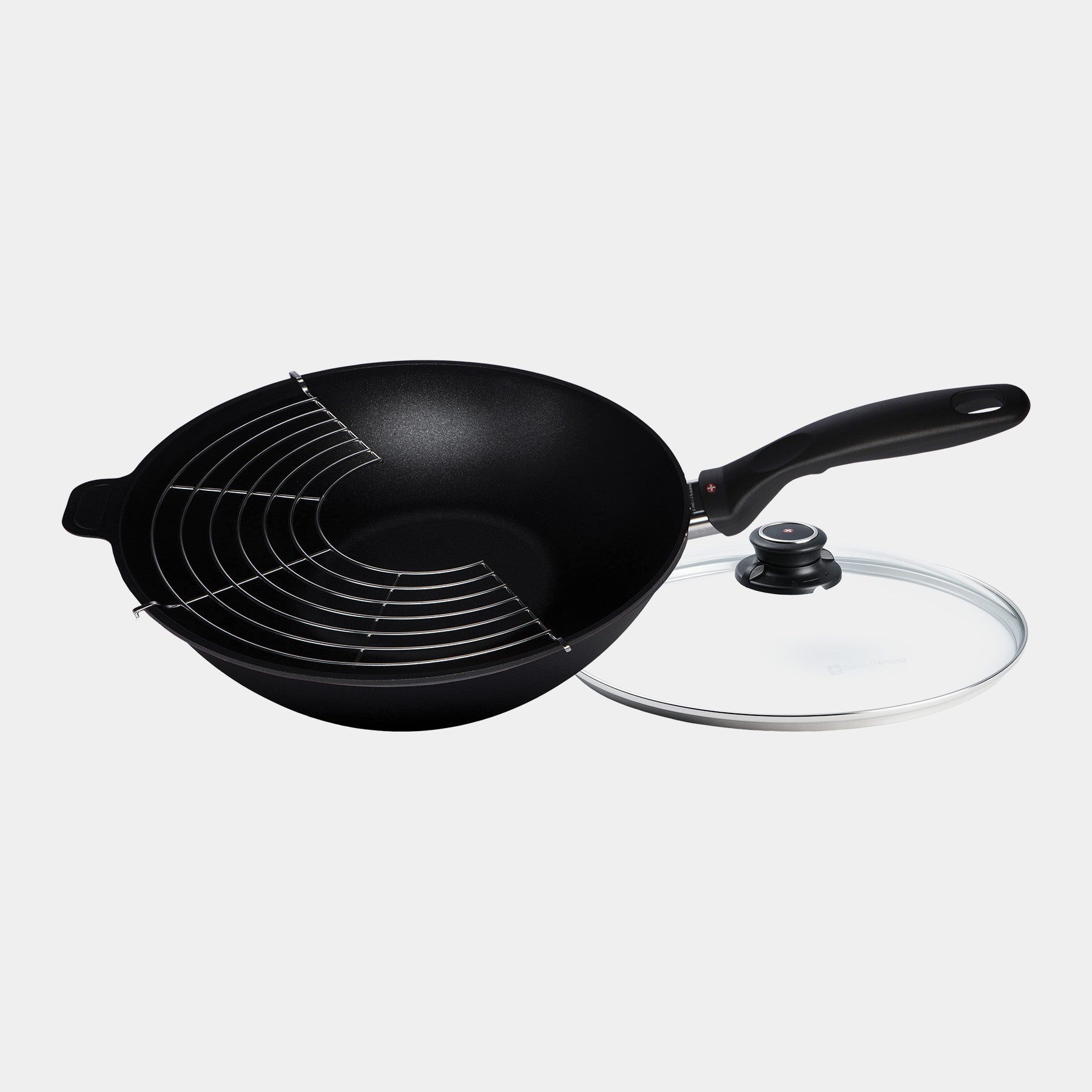 XD Nonstick Wok with Glass Lid - Induction | Made in Switzerland