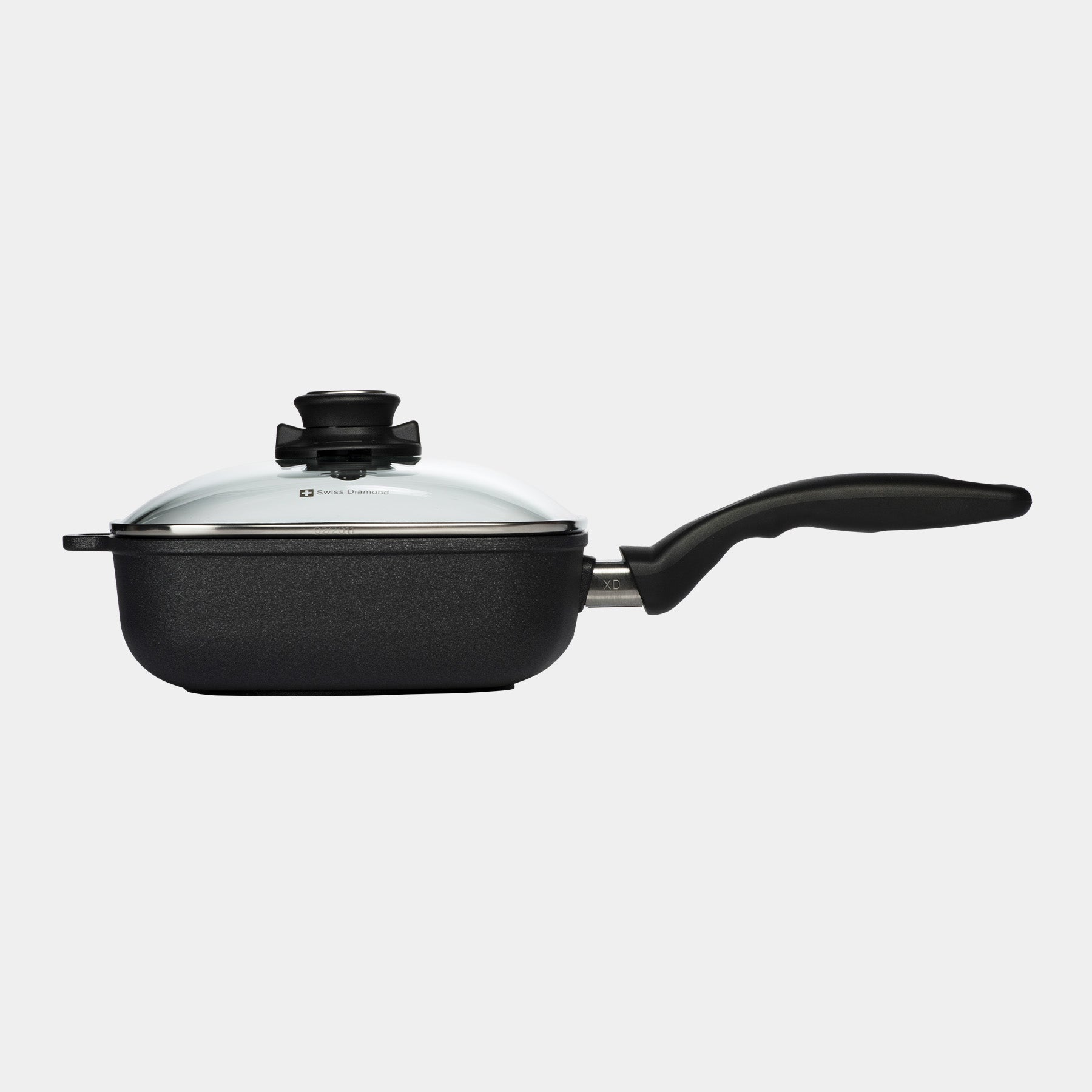 XD Nonstick Square Saute Pan with Glass Lid | Made in Switzerland