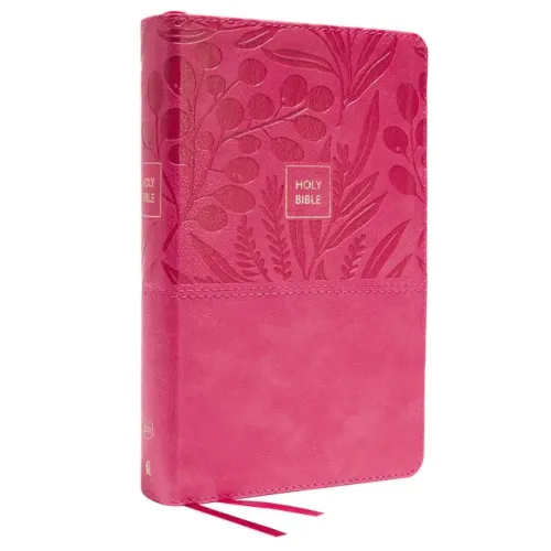 KJV Holy Bible: Large Print Single-Column with 43,000 End-Of-Verse Cross References, Pink Leathersoft, Personal Size, Red Letter, Comfort Print: King