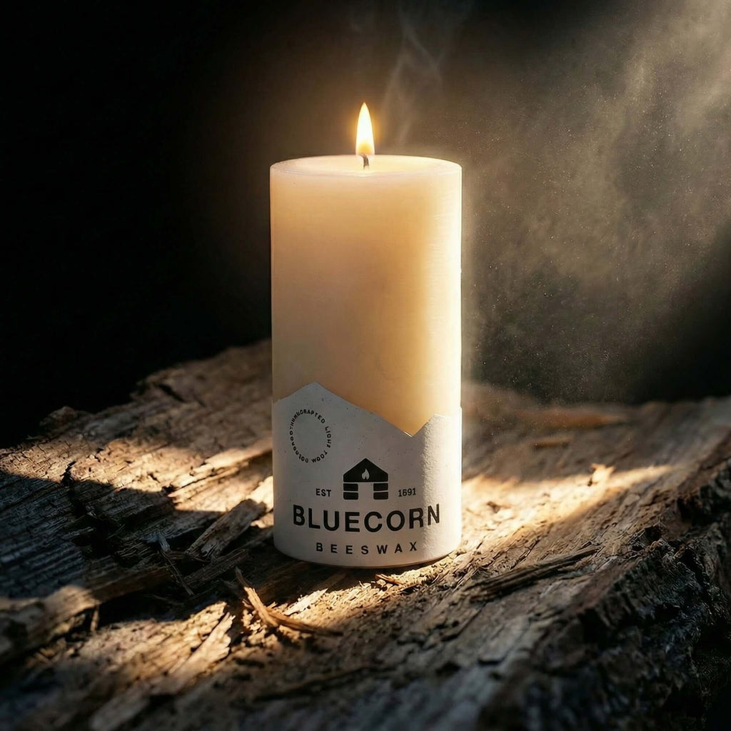 Ivory Pure Beeswax Pillar Candles