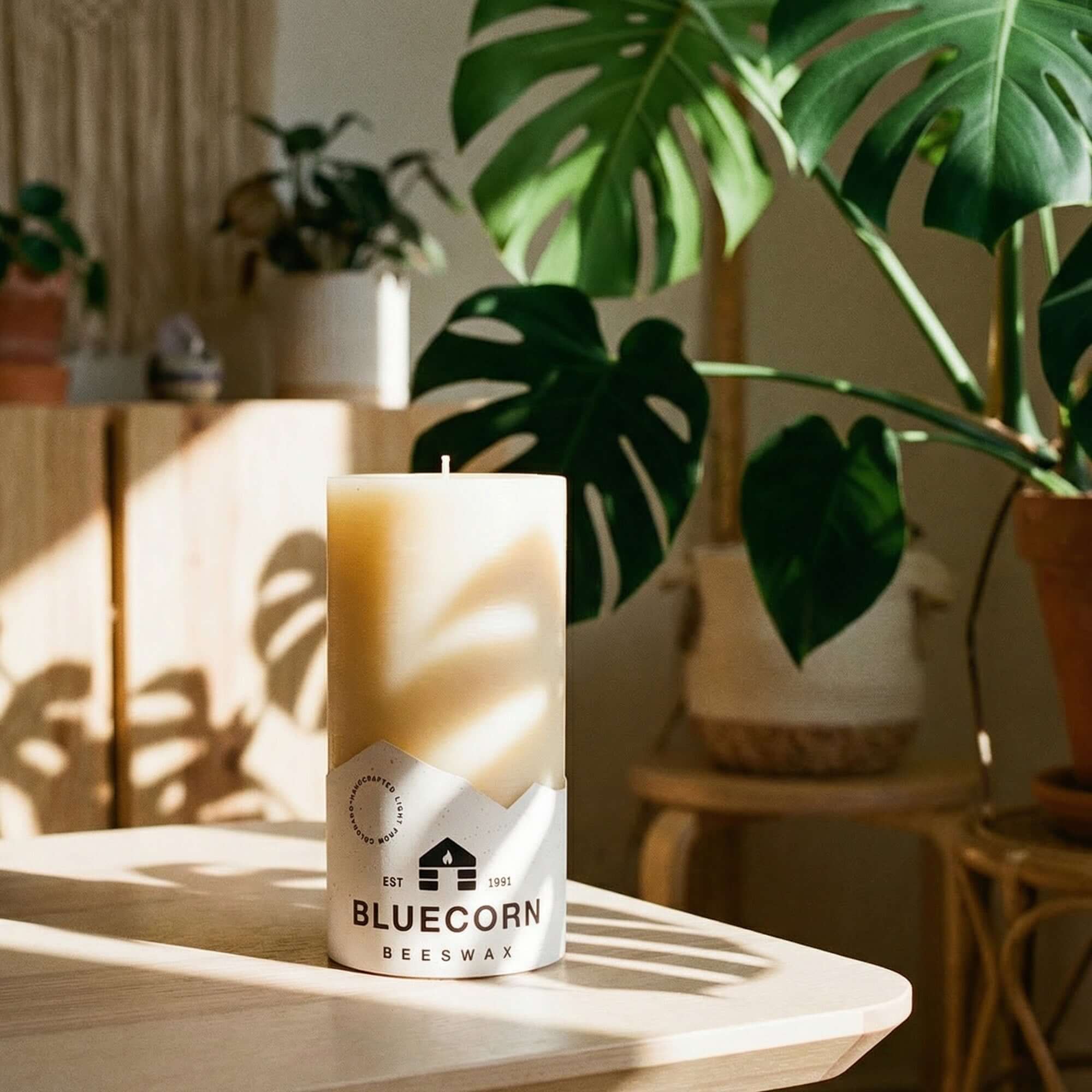 Ivory Pure Beeswax Pillar Candles