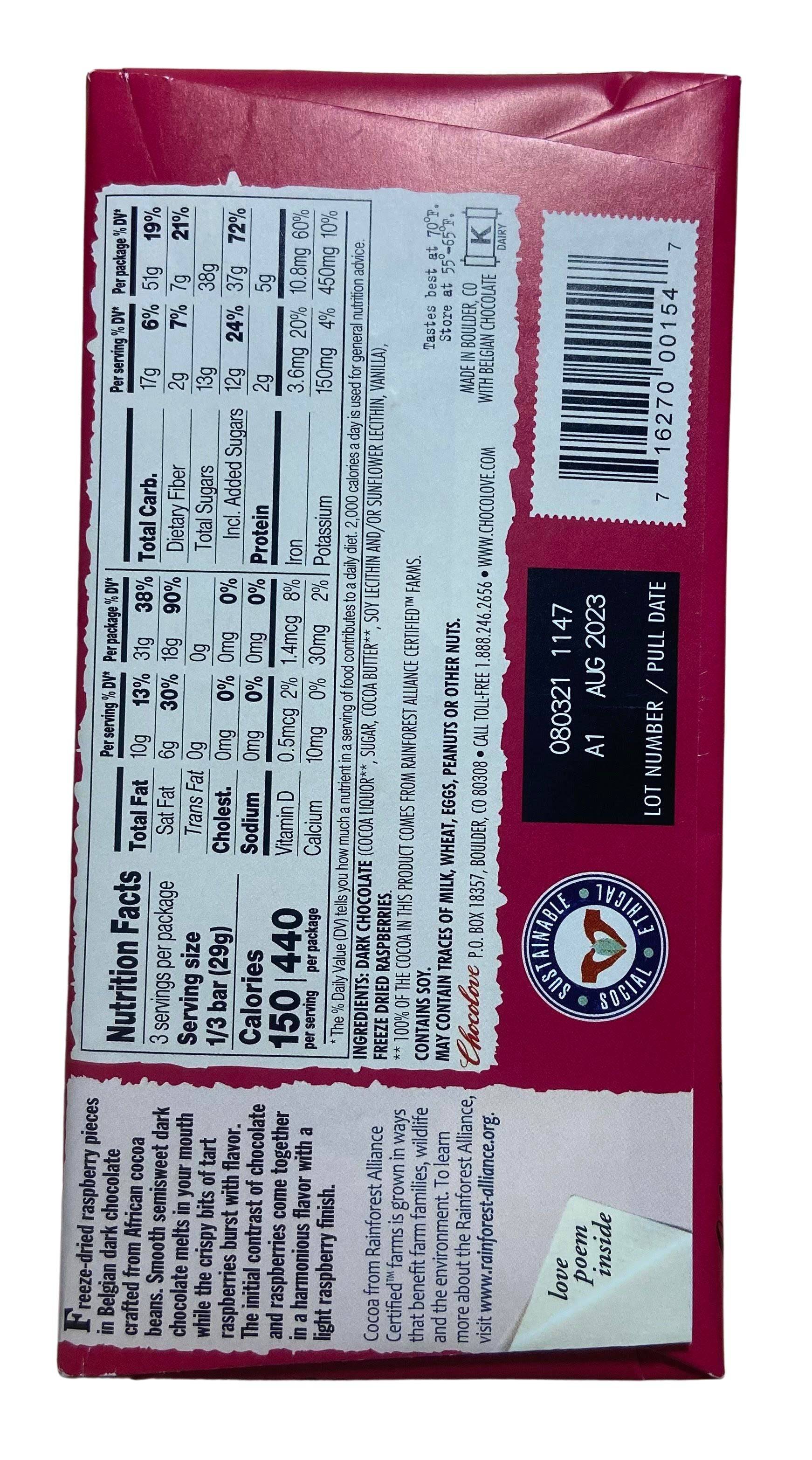 Chocolate Bars, Dark, Chocolove