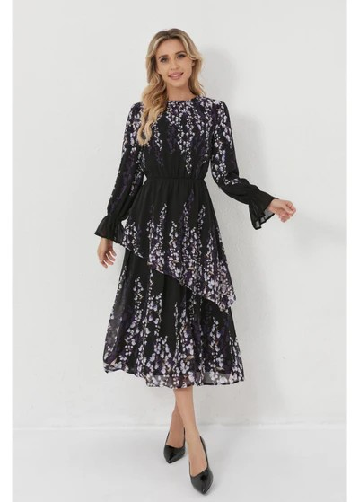 Lilac Bloom Midi Dress