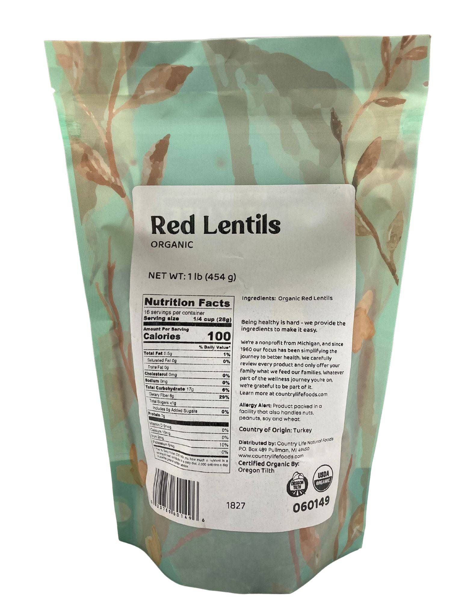 Red Lentils, Split, Organic