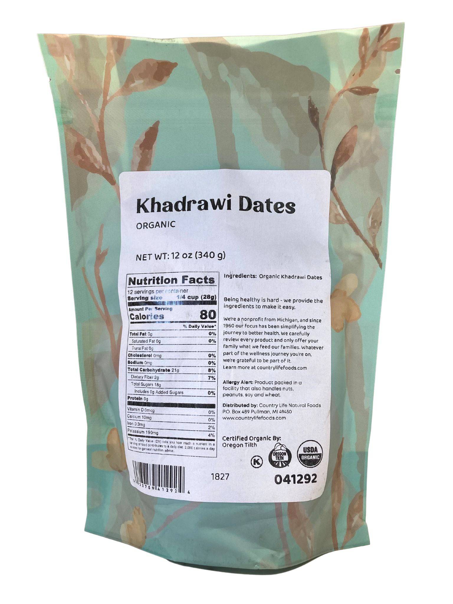 Dates, Khadrawi, Whole, Organic